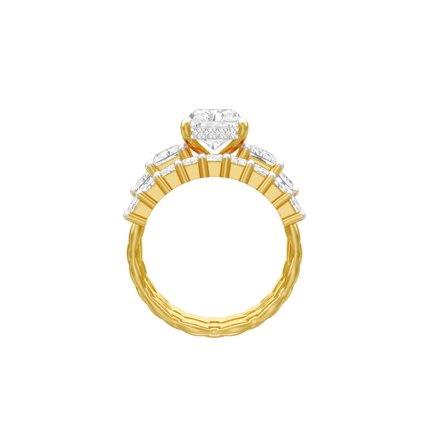 The Radiant Round Shine Engagement Ring 18 KT / Yellow Gold / 13