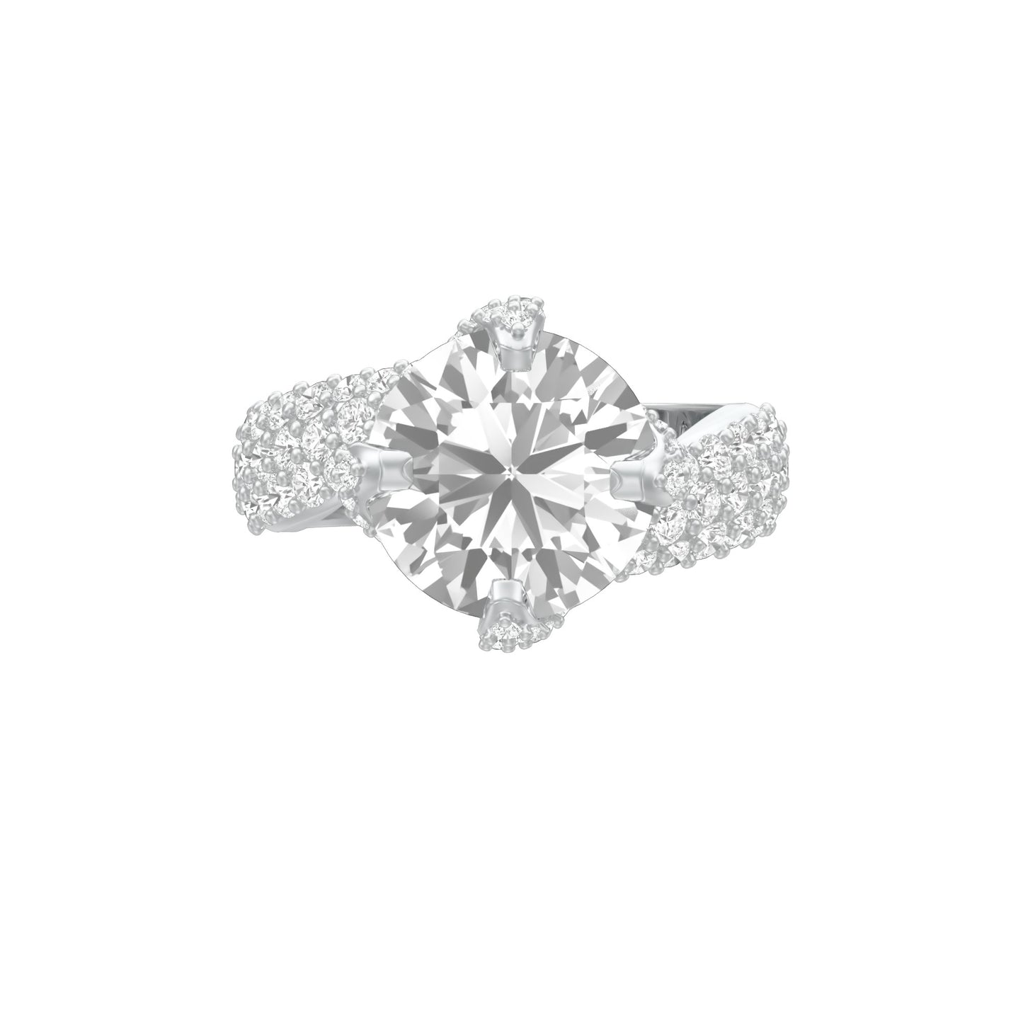 Main Character Solitaire Diamond Engagement Ring 18 KT / White Gold / 13