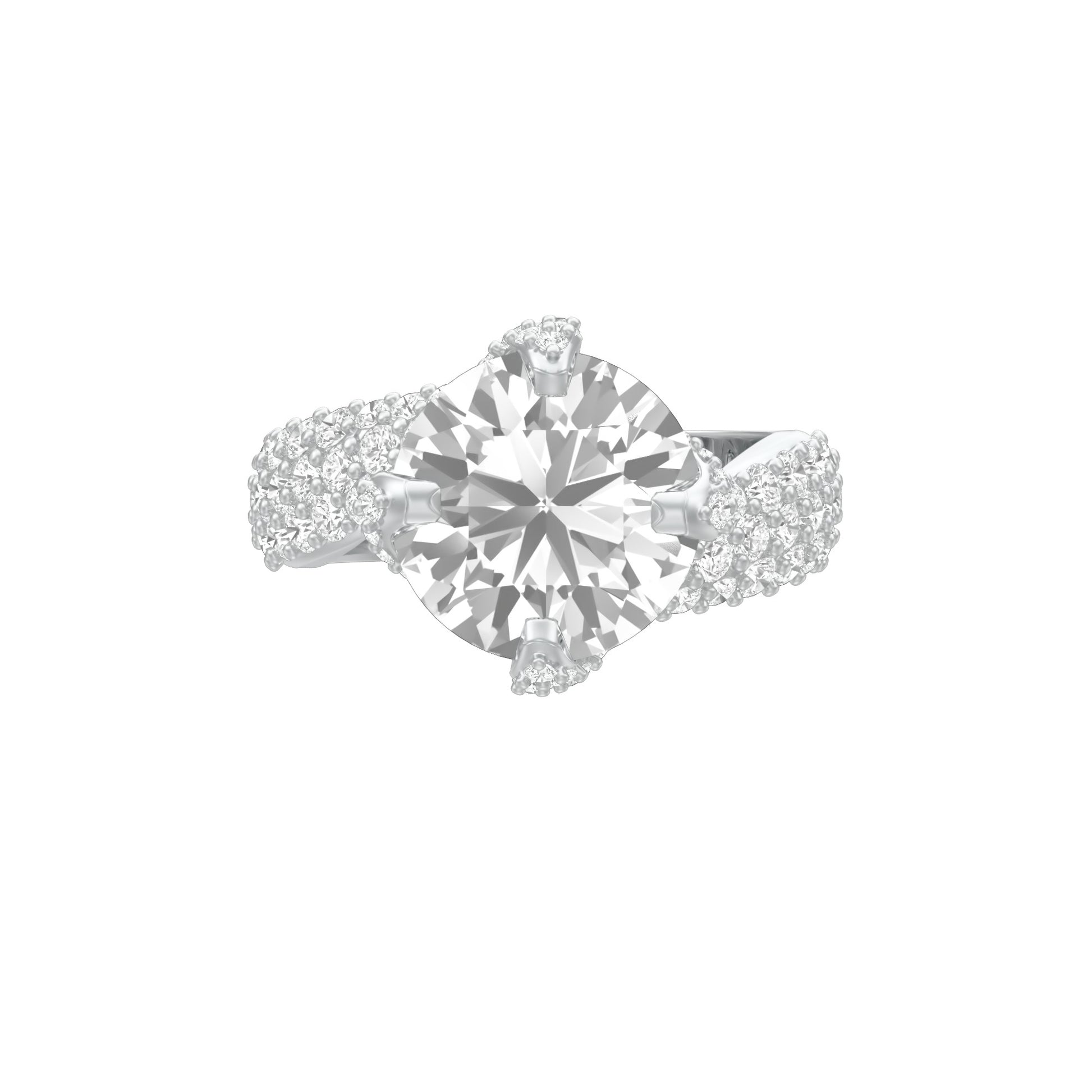 Main Character Solitaire Diamond Engagement Ring 18 KT / White Gold / 13