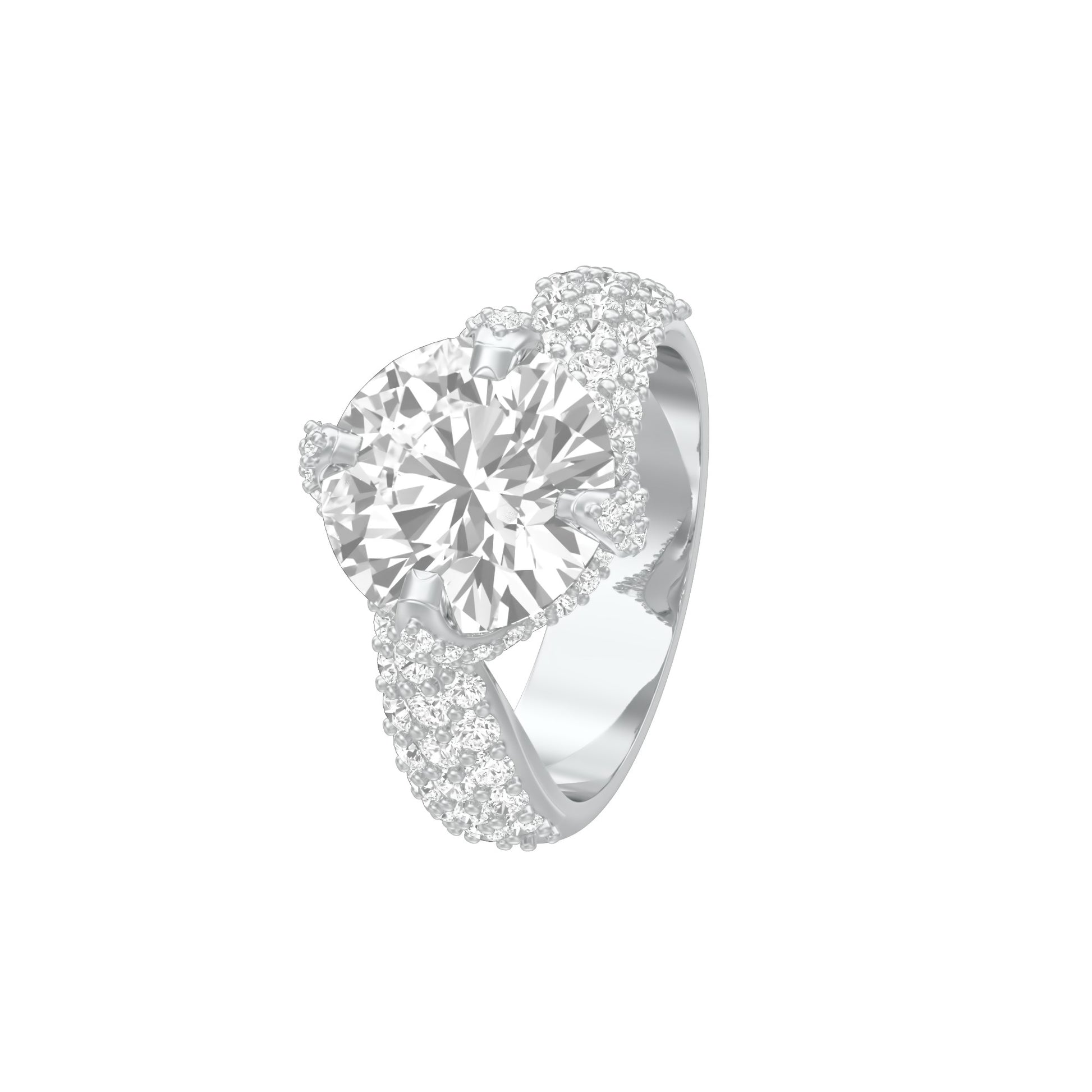 Main Character Solitaire Diamond Engagement Ring 18 KT / White Gold / 13