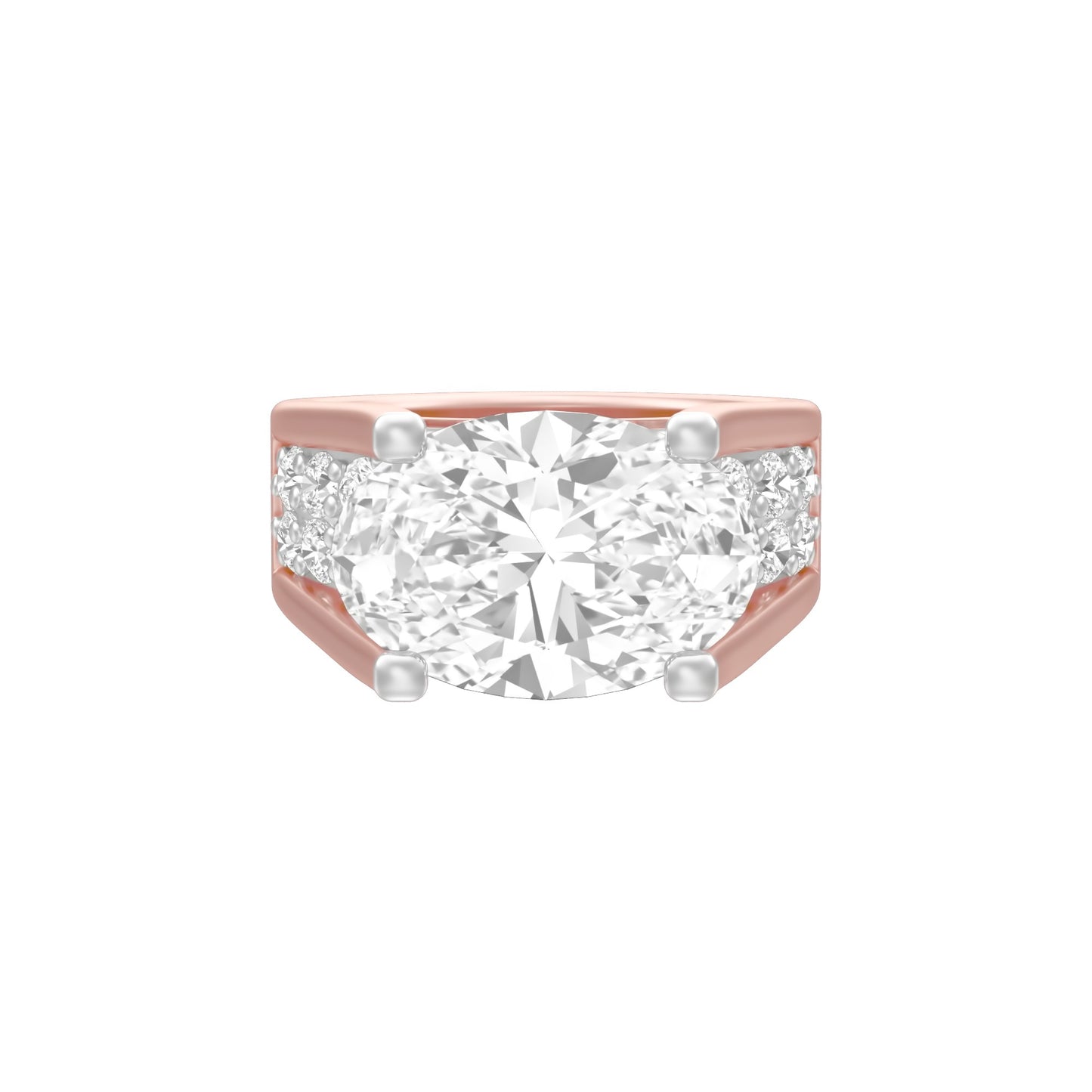 The Boss Oval Solitaire Diamond Cocktail Ring 18 KT / Rose Gold / 13