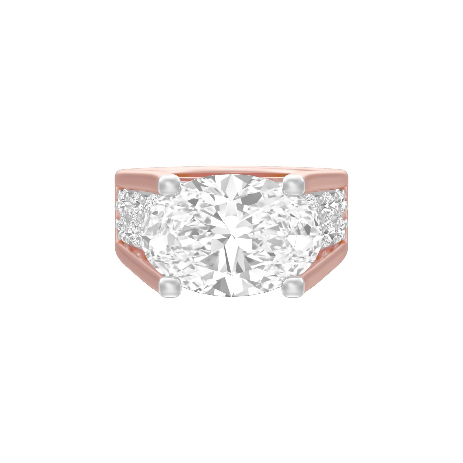 The Boss Oval Solitaire Diamond Cocktail Ring 18 KT / Rose Gold / 13