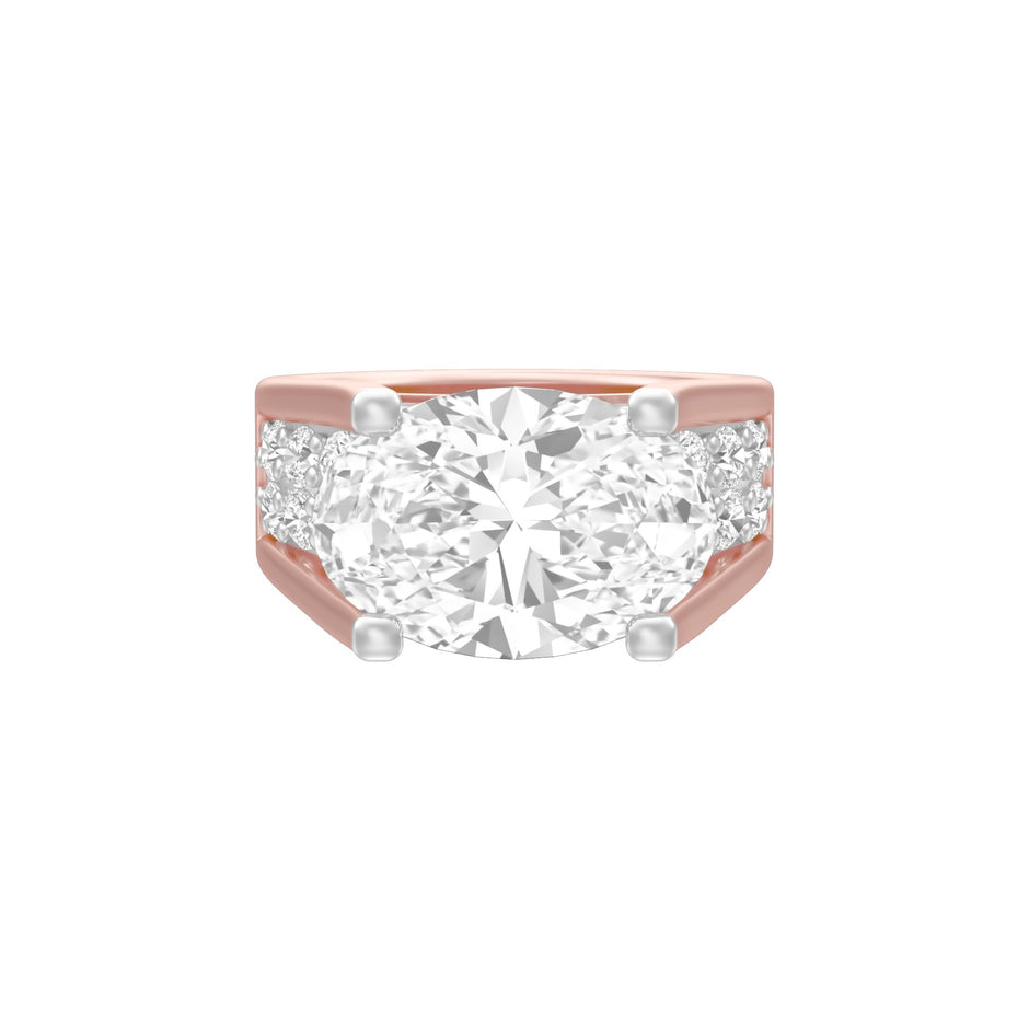 The Boss Oval Solitaire Diamond Cocktail Ring 18 KT / Rose Gold / 13
