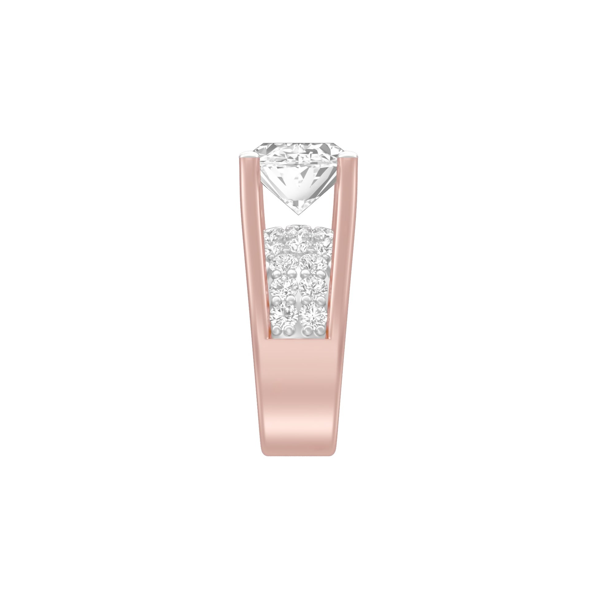 The Boss Oval Solitaire Diamond Cocktail Ring 18 KT / Rose Gold / 13