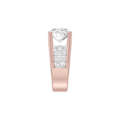 The Boss Oval Solitaire Diamond Cocktail Ring 18 KT / Rose Gold / 13