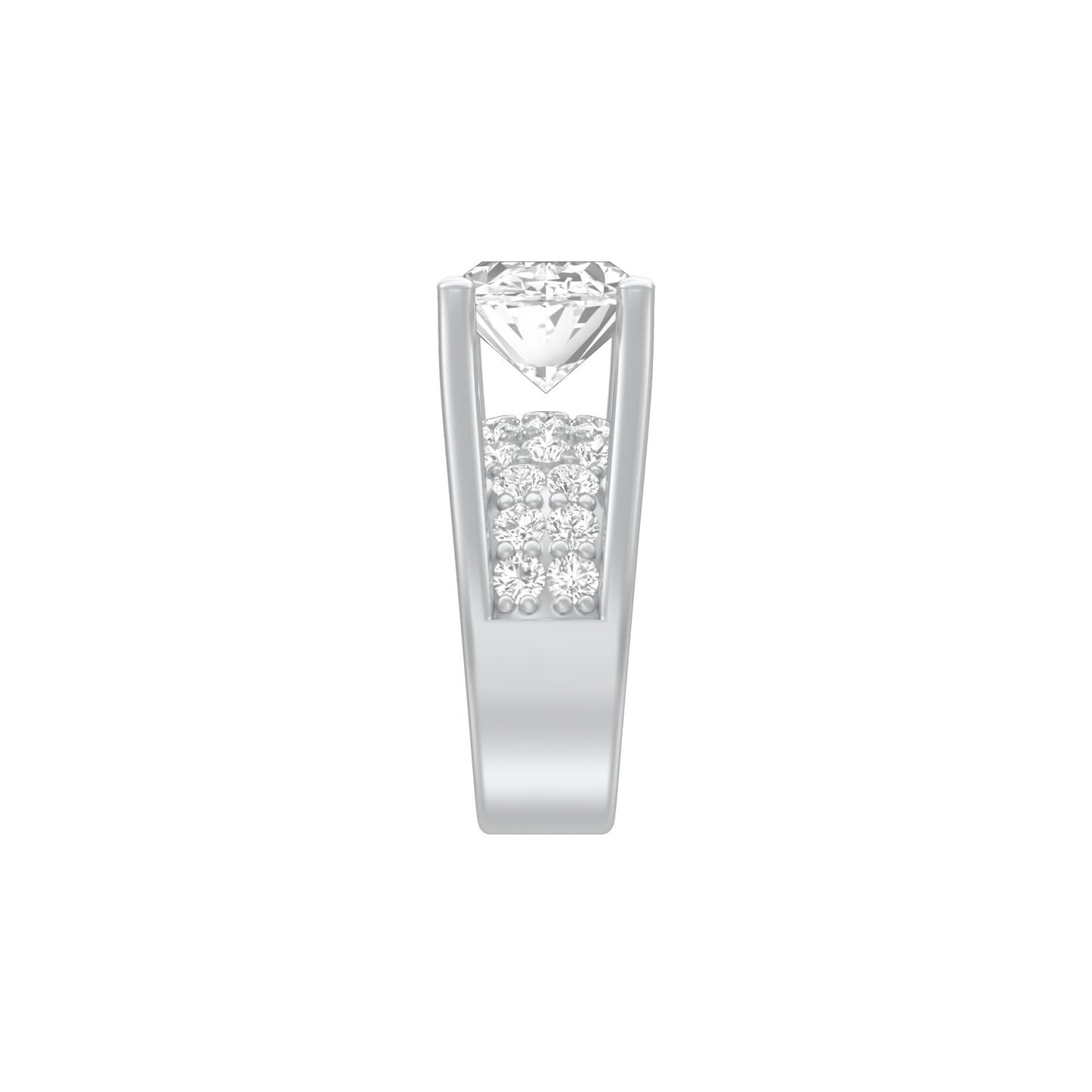 The Boss Oval Solitaire Diamond Cocktail Ring 18 KT / White Gold / 13