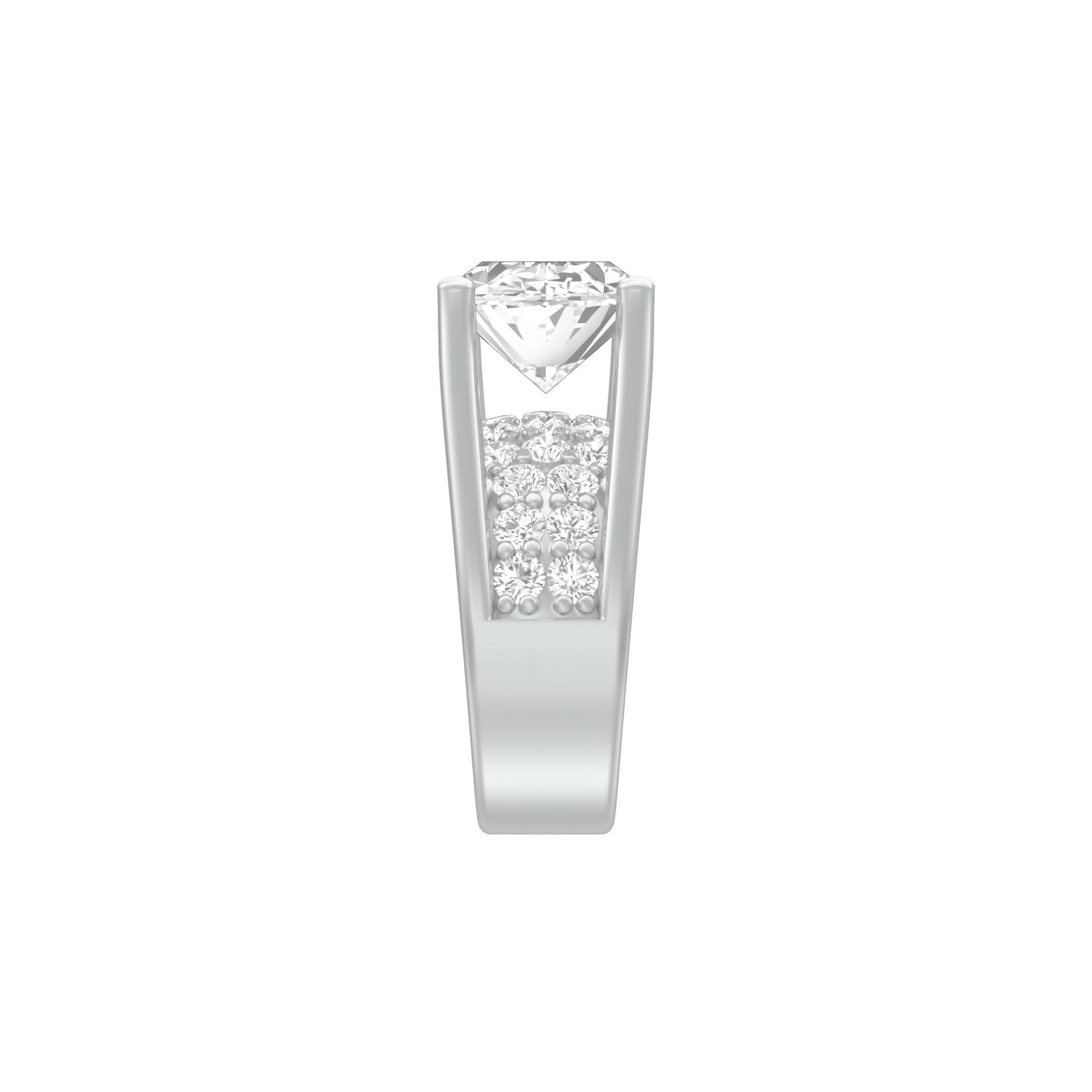 The Boss Oval Solitaire Diamond Cocktail Ring 18 KT / White Gold / 13