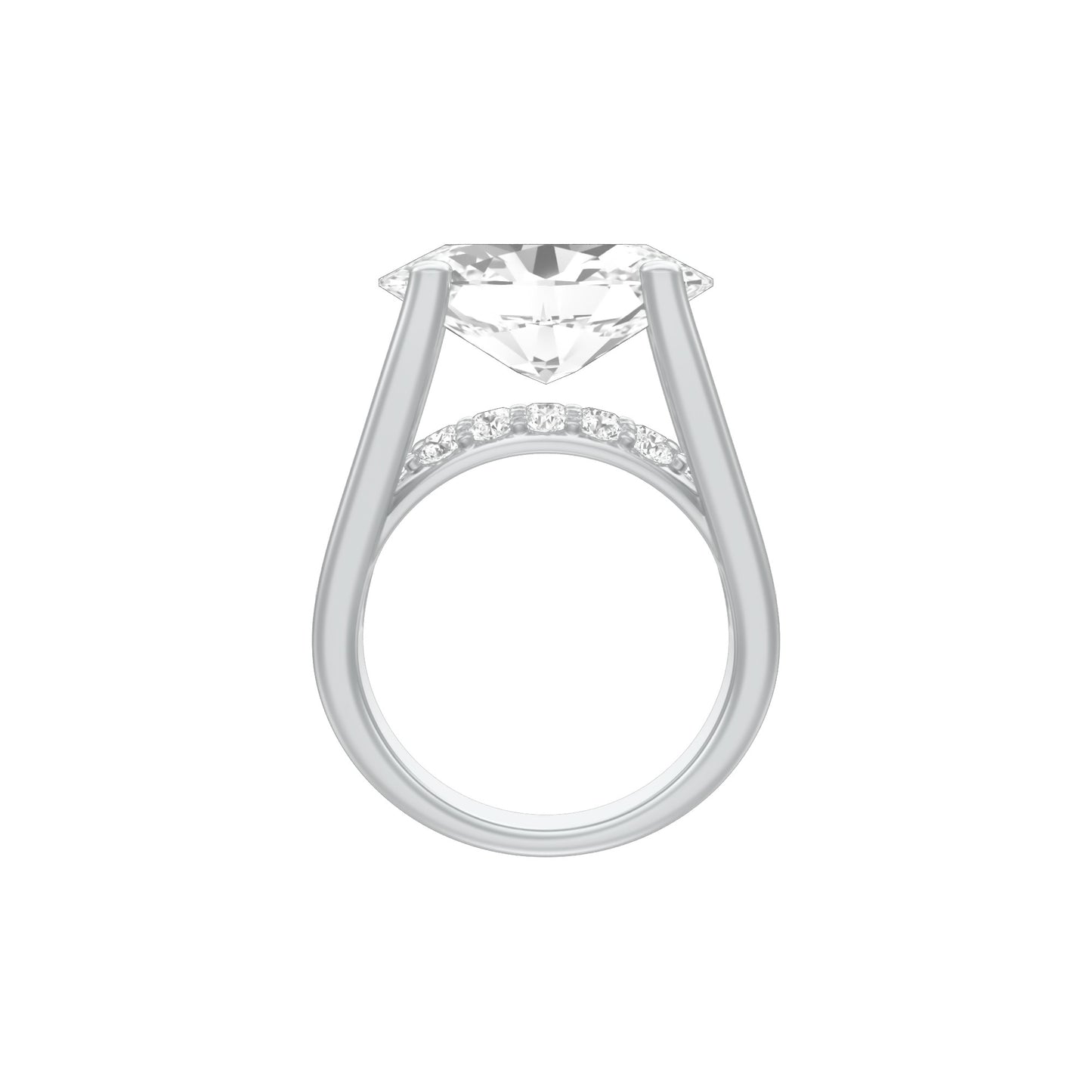 The Boss Oval Solitaire Diamond Cocktail Ring 18 KT / White Gold / 13