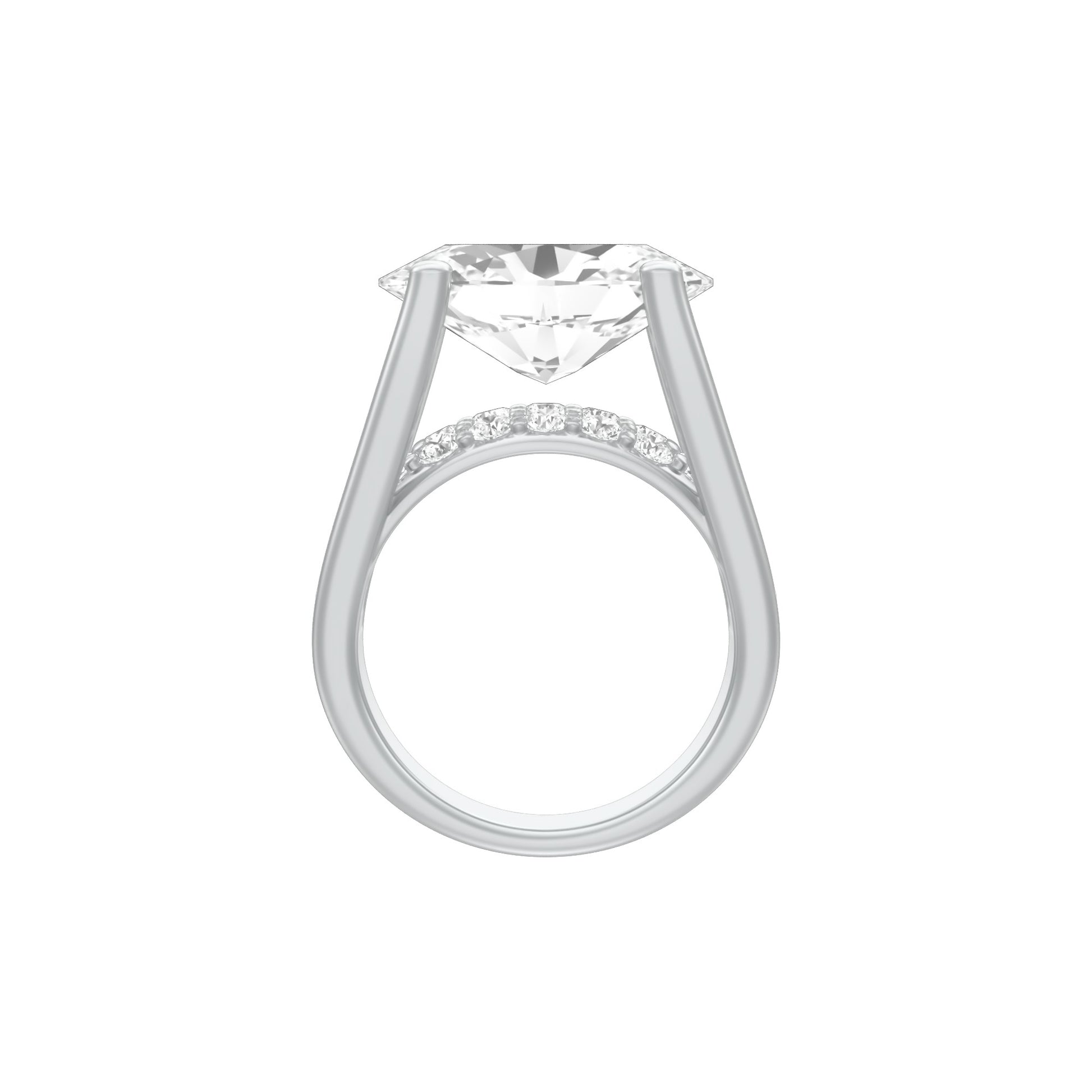 The Boss Oval Solitaire Diamond Cocktail Ring 18 KT / White Gold / 13