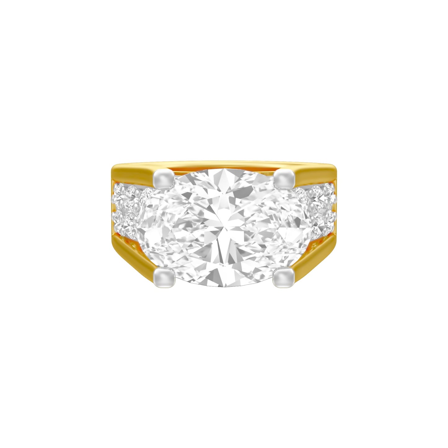 The Boss Oval Solitaire Diamond Cocktail Ring 18 KT / Yellow Gold / 13