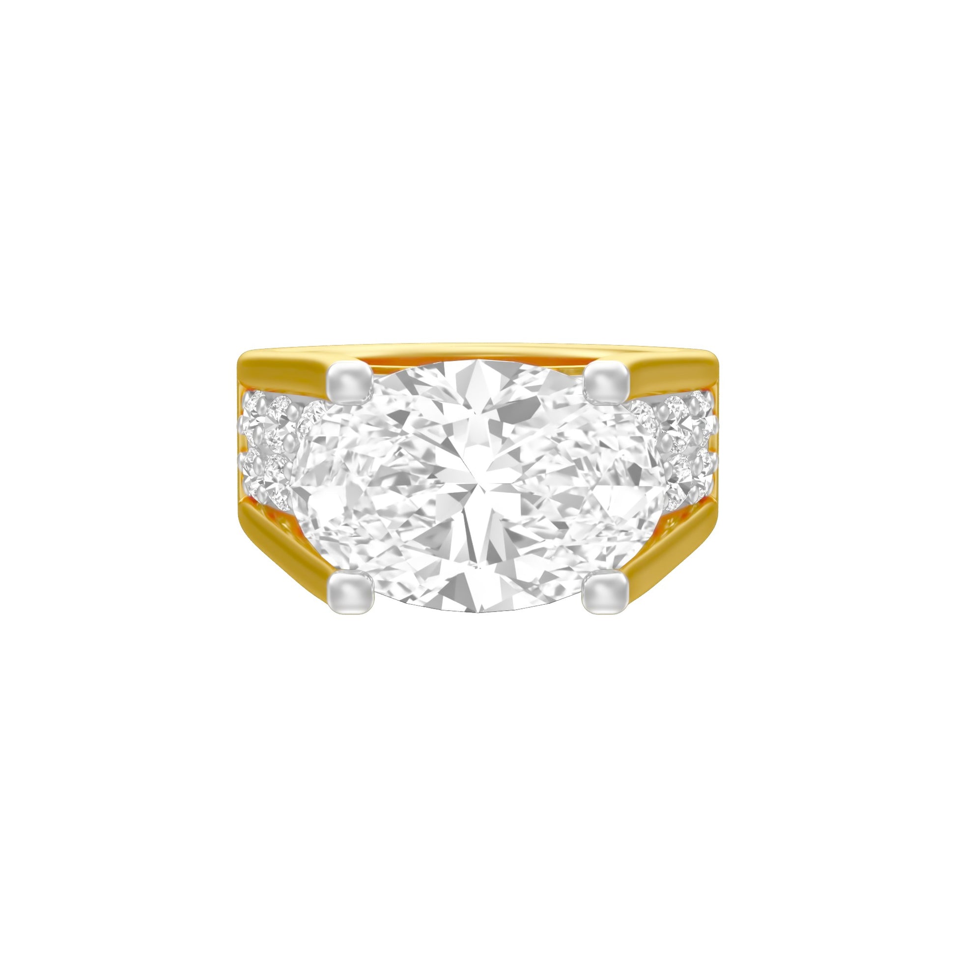 The Boss Oval Solitaire Diamond Cocktail Ring 18 KT / Yellow Gold / 13