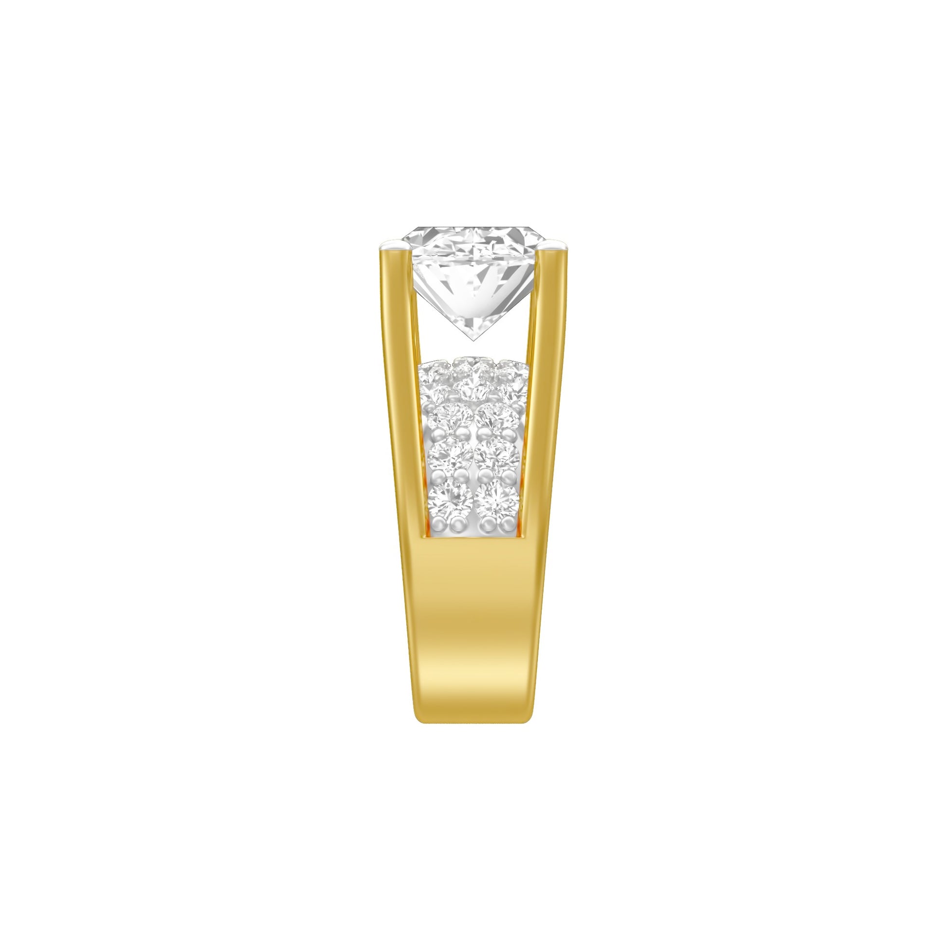 The Boss Oval Solitaire Diamond Cocktail Ring 18 KT / Yellow Gold / 13