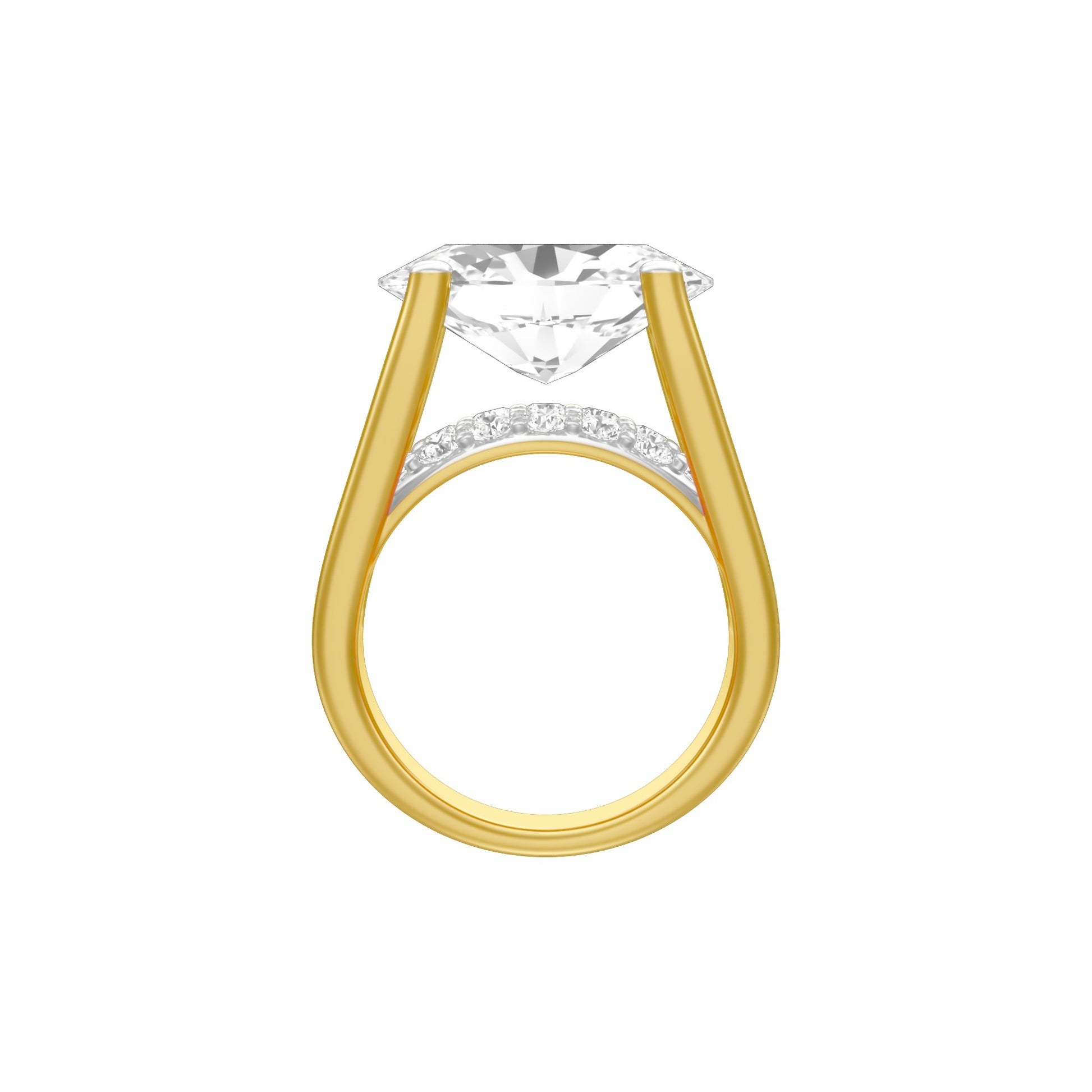 The Boss Oval Solitaire Diamond Cocktail Ring 18 KT / Yellow Gold / 13