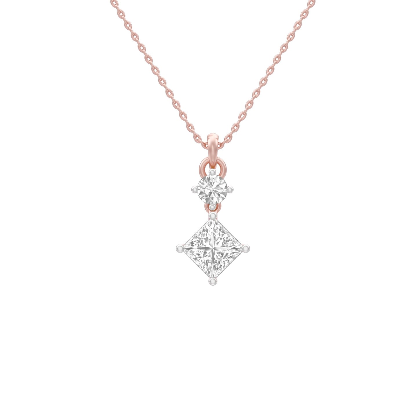 The Princess Stack Diamond Pendant 18 KT / Rose Gold