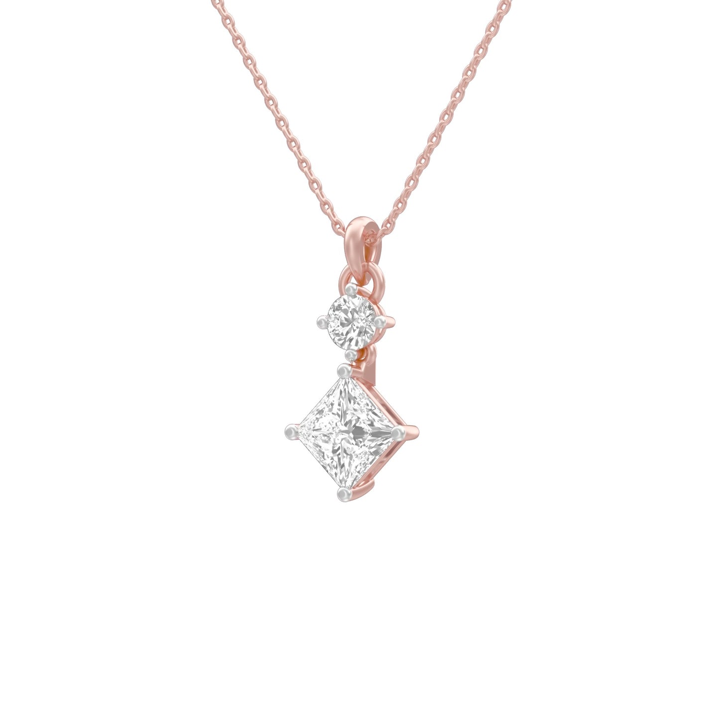 The Princess Stack Diamond Pendant 18 KT / Rose Gold
