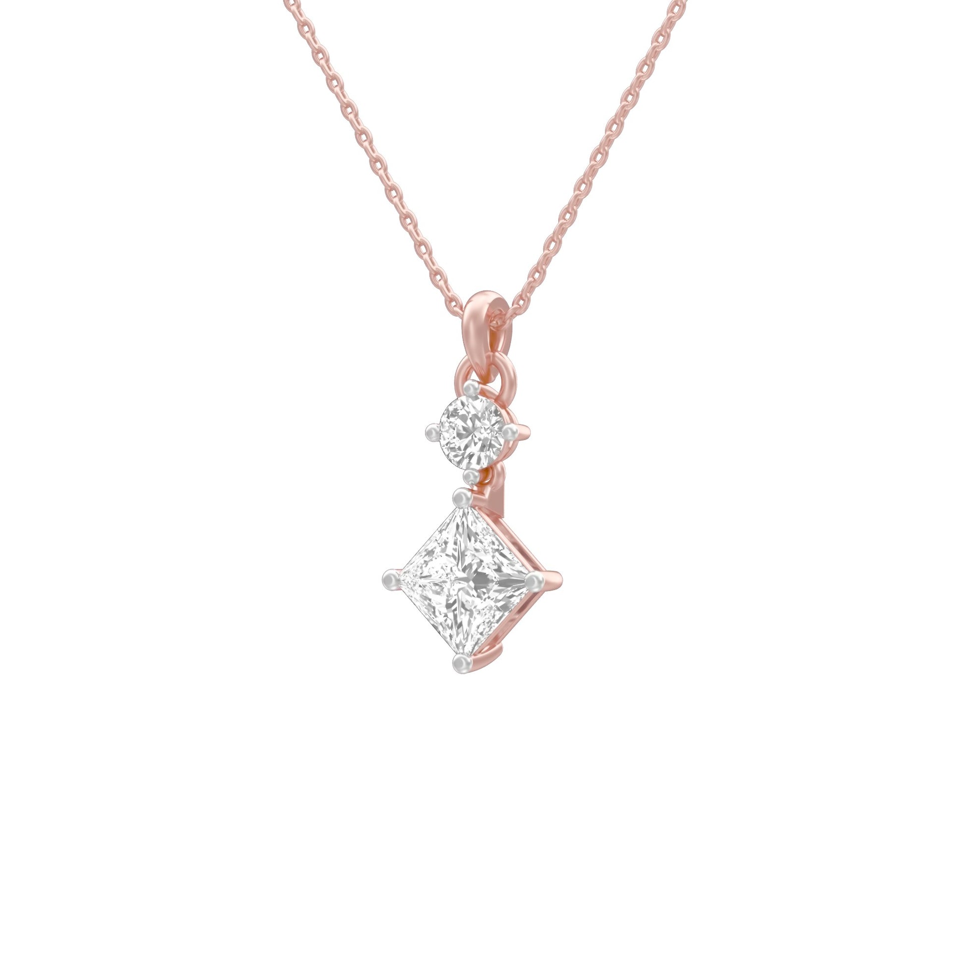 The Princess Stack Diamond Pendant 18 KT / Rose Gold