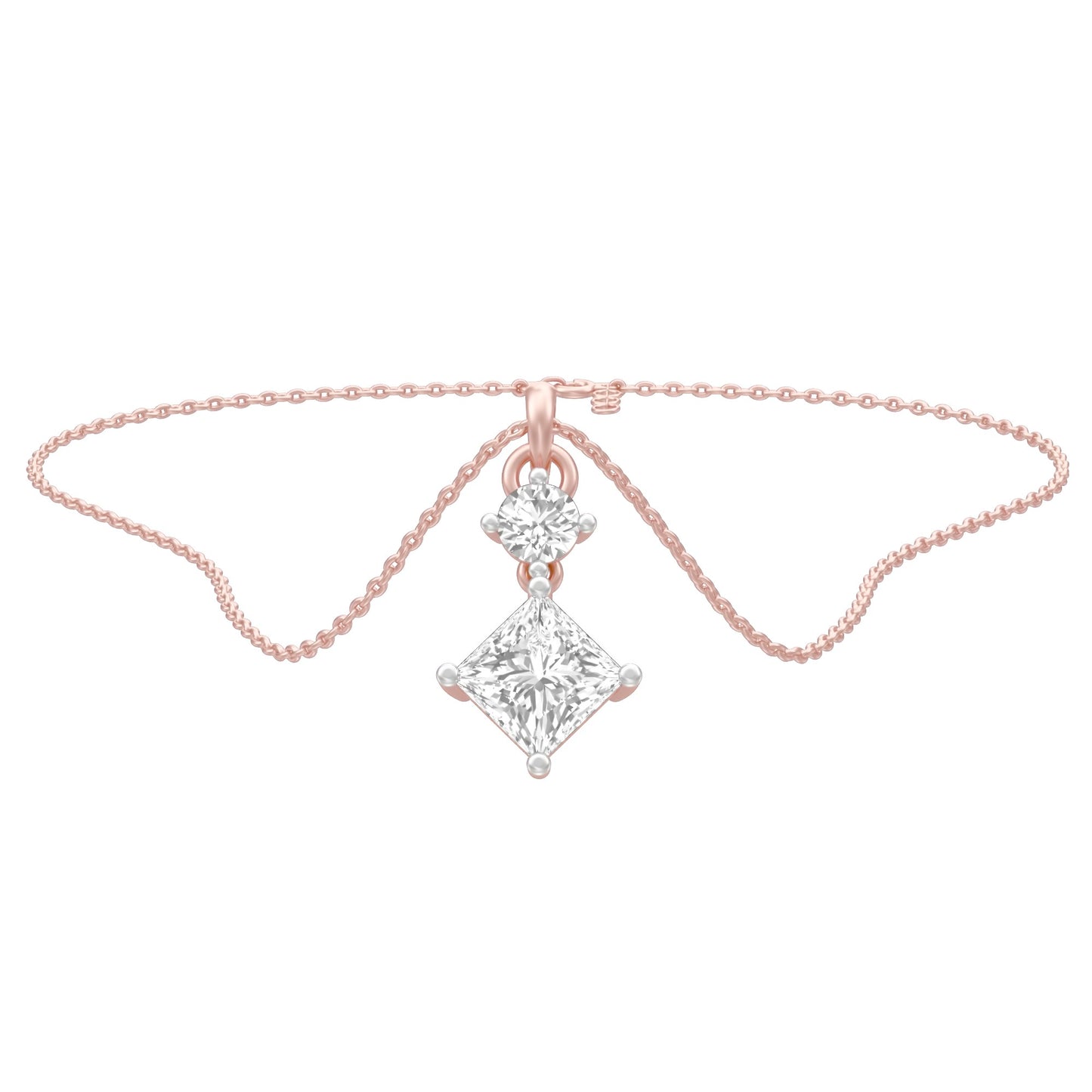 The Princess Stack Diamond Pendant 18 KT / Rose Gold