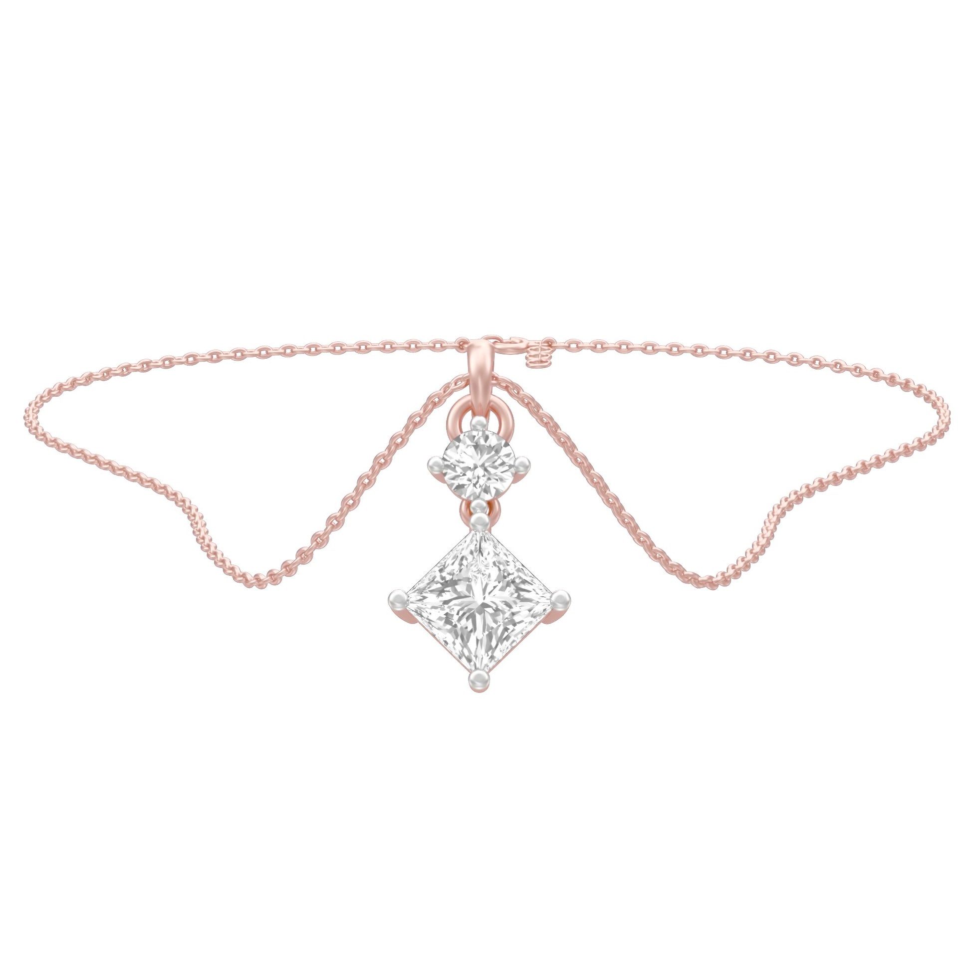 The Princess Stack Diamond Pendant 18 KT / Rose Gold