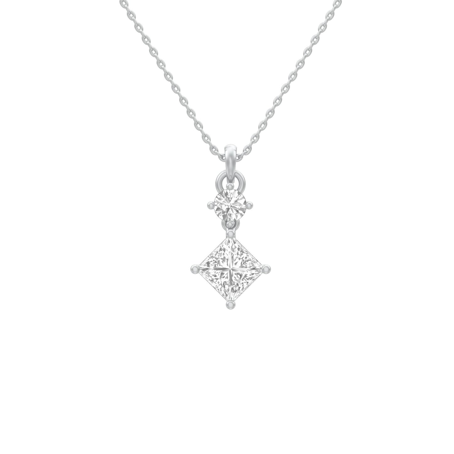 The Princess Stack Diamond Pendant 18 KT / White Gold