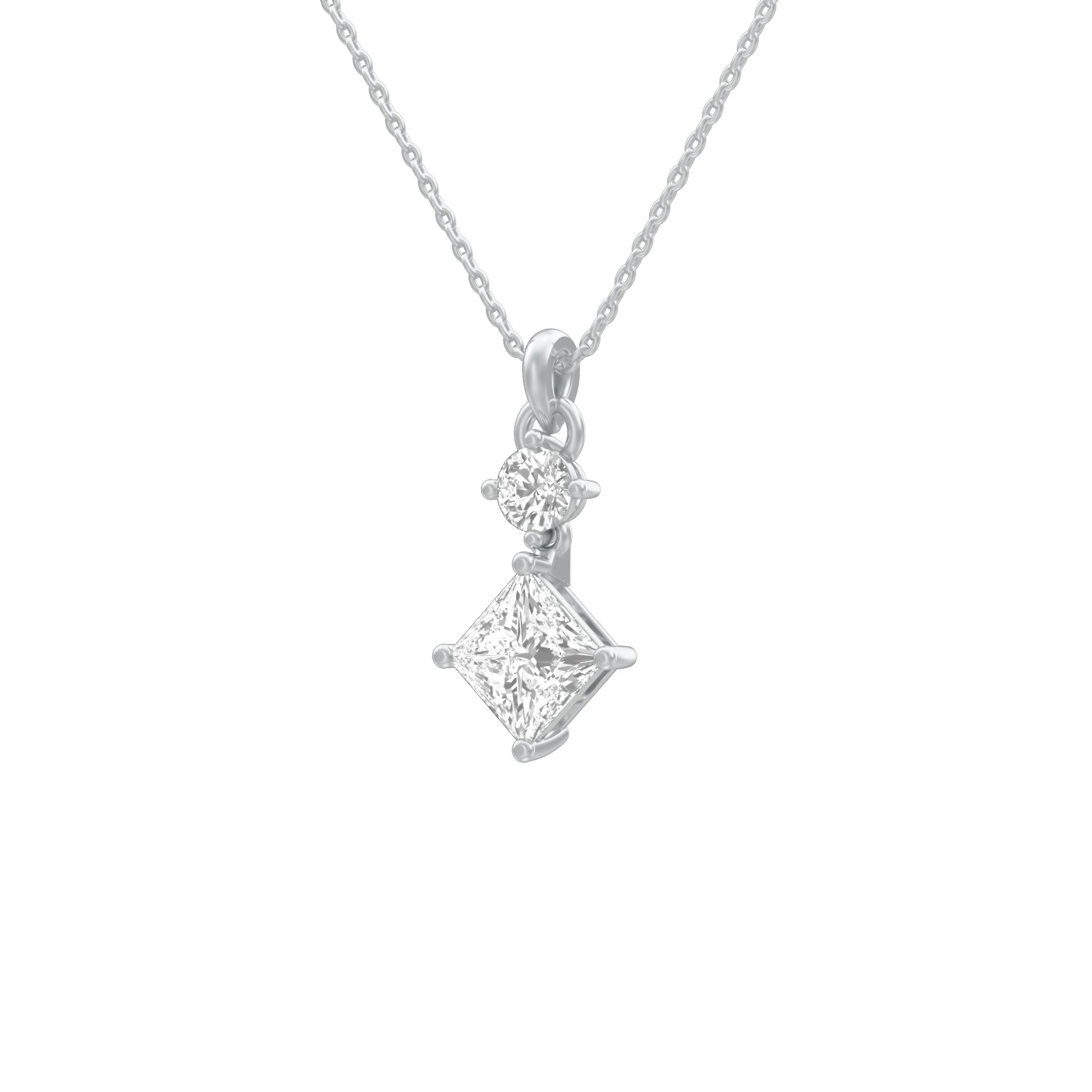 The Princess Stack Diamond Pendant 18 KT / White Gold