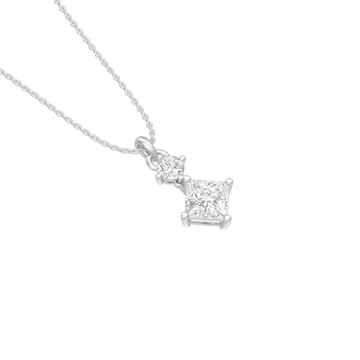 The Princess Stack Diamond Pendant 18 KT / White Gold