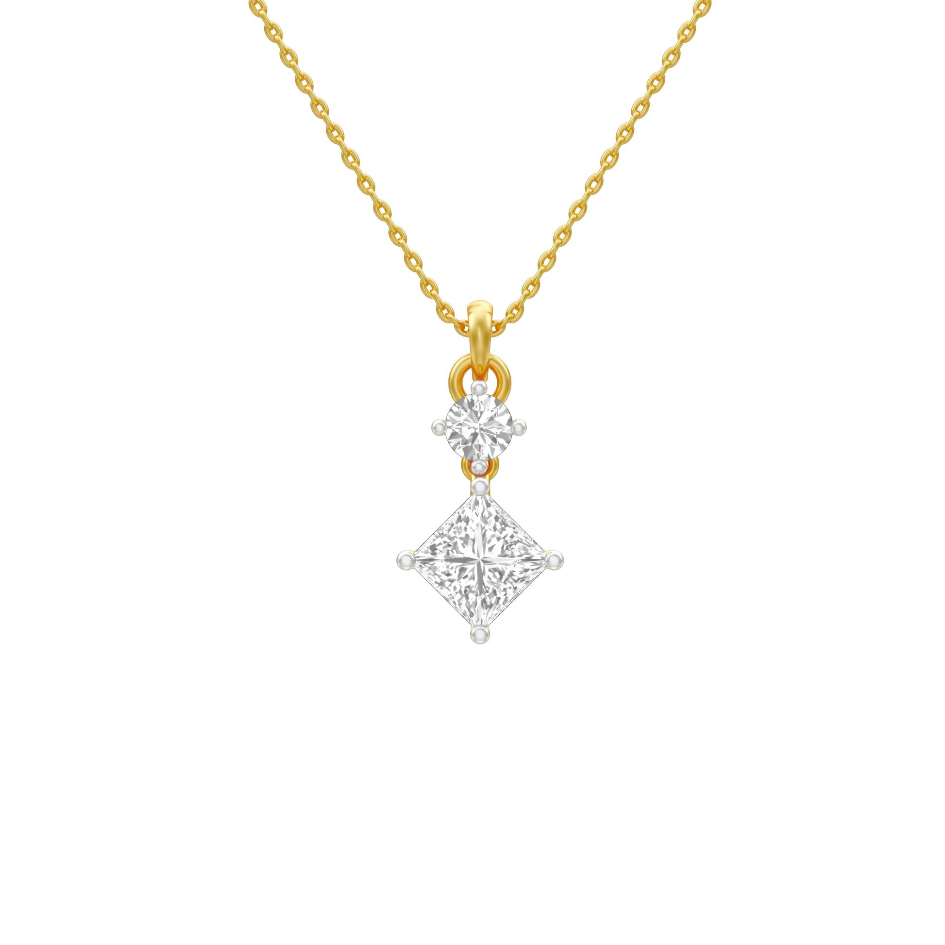 The Princess Stack Diamond Pendant 18 KT / Yellow Gold