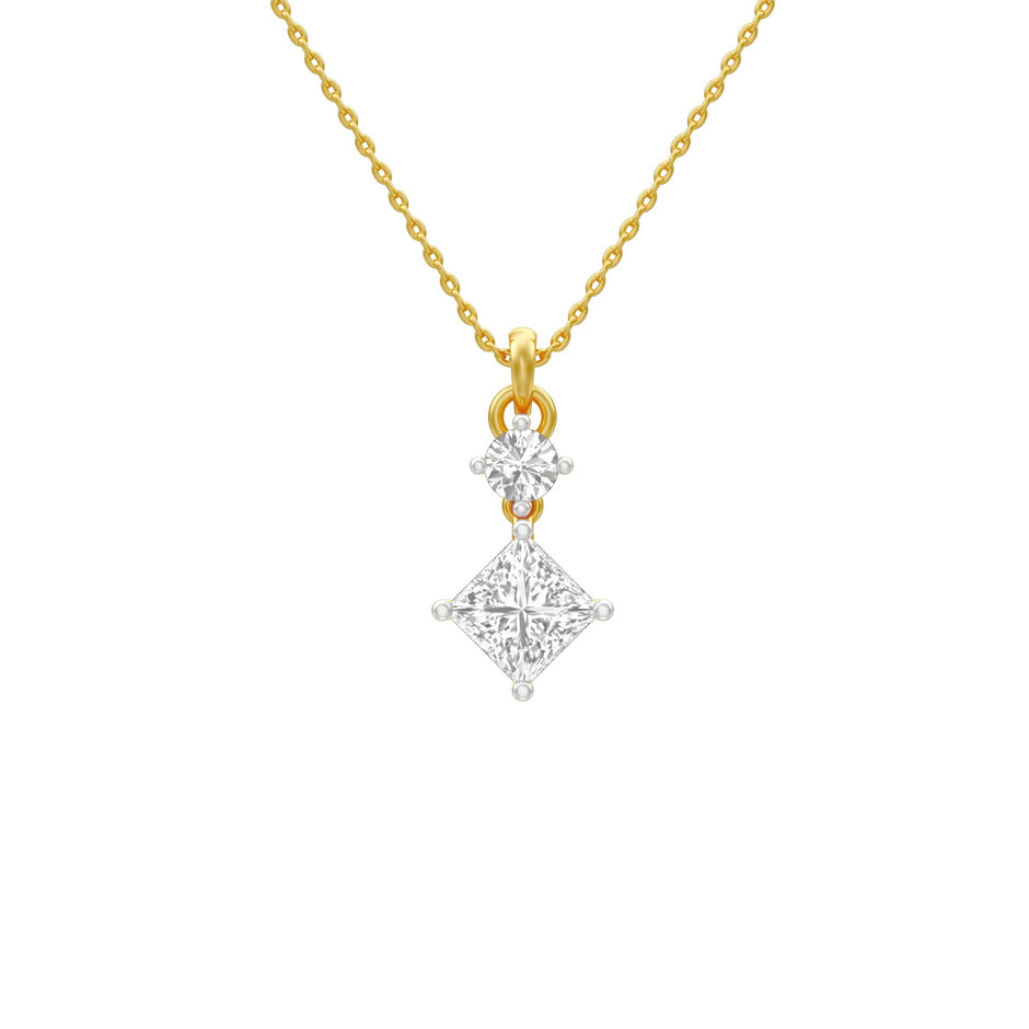 The Princess Stack Diamond Pendant 18 KT / Yellow Gold