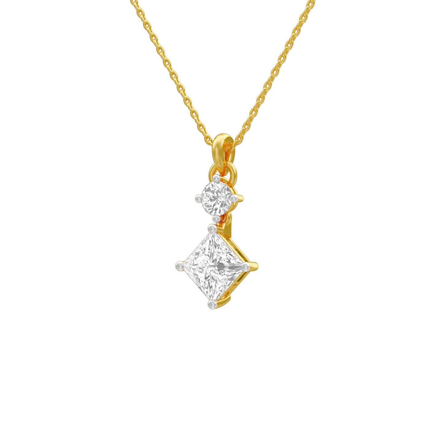The Princess Stack Diamond Pendant 18 KT / Yellow Gold