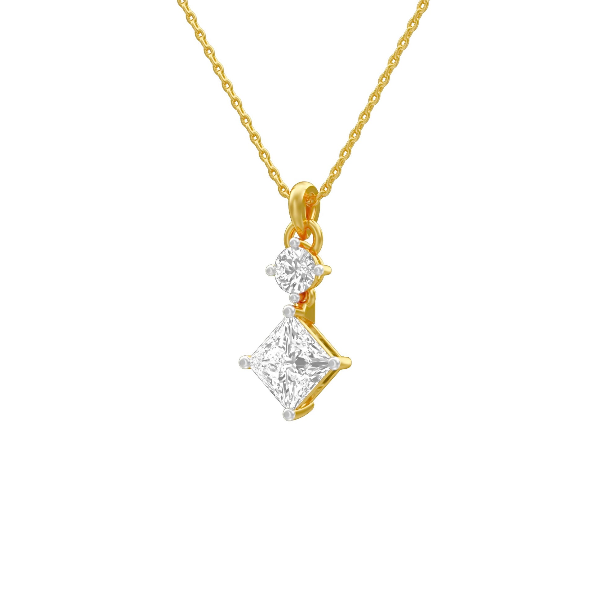 The Princess Stack Diamond Pendant 18 KT / Yellow Gold
