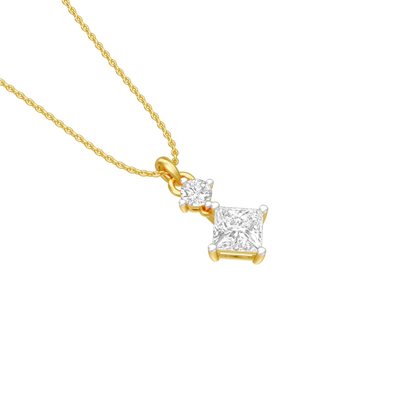The Princess Stack Diamond Pendant 18 KT / Yellow Gold