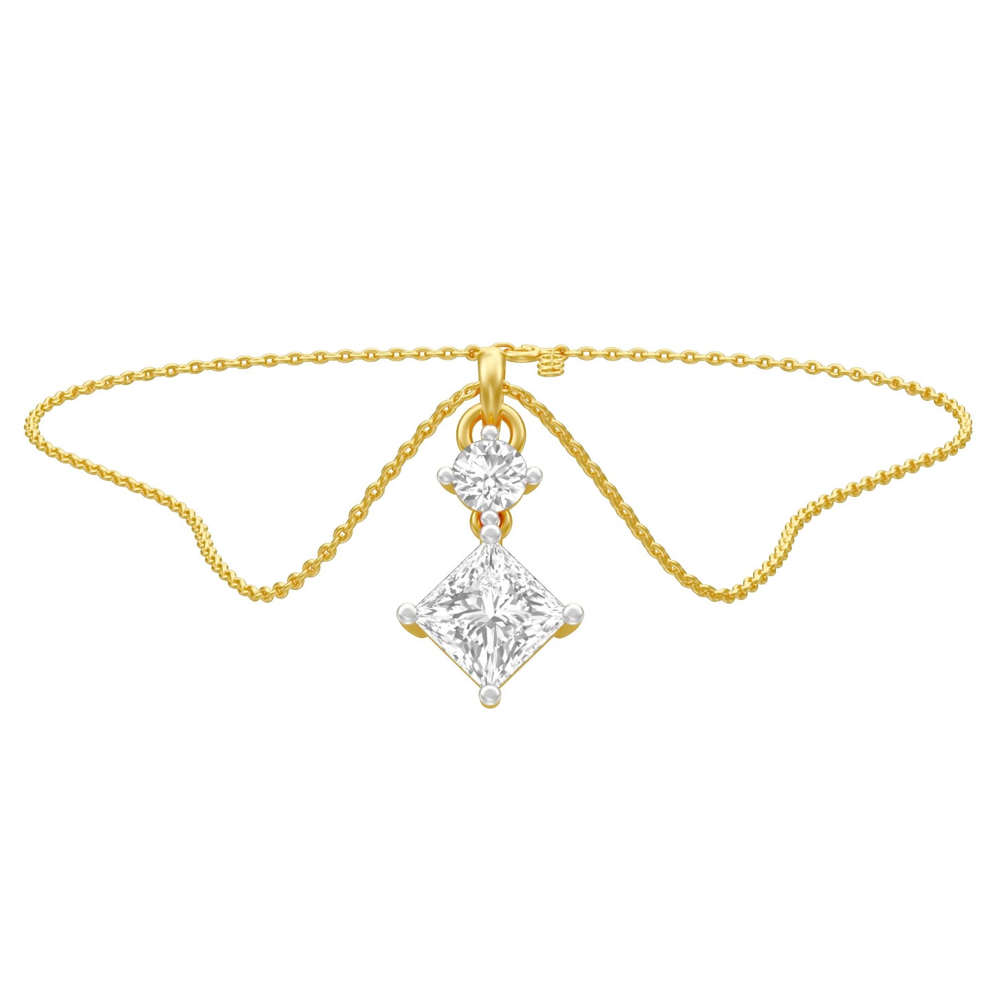 The Princess Stack Diamond Pendant 18 KT / Yellow Gold