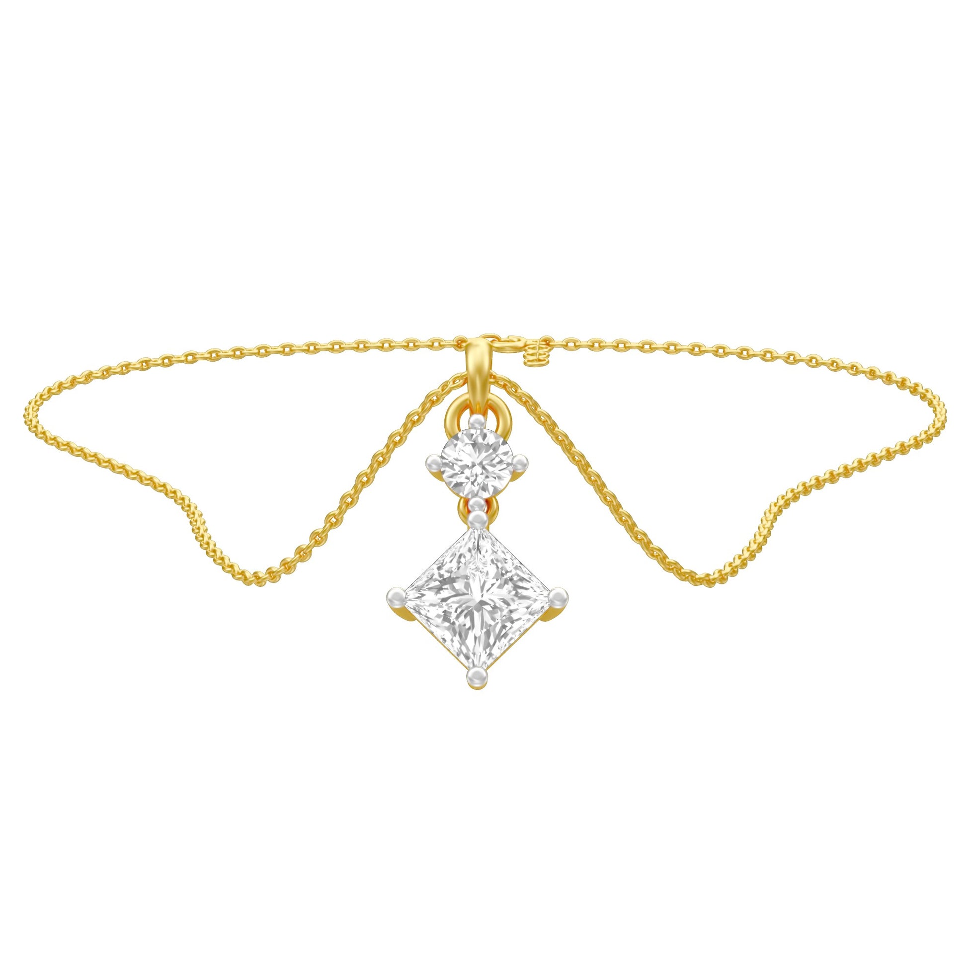 The Princess Stack Diamond Pendant 18 KT / Yellow Gold