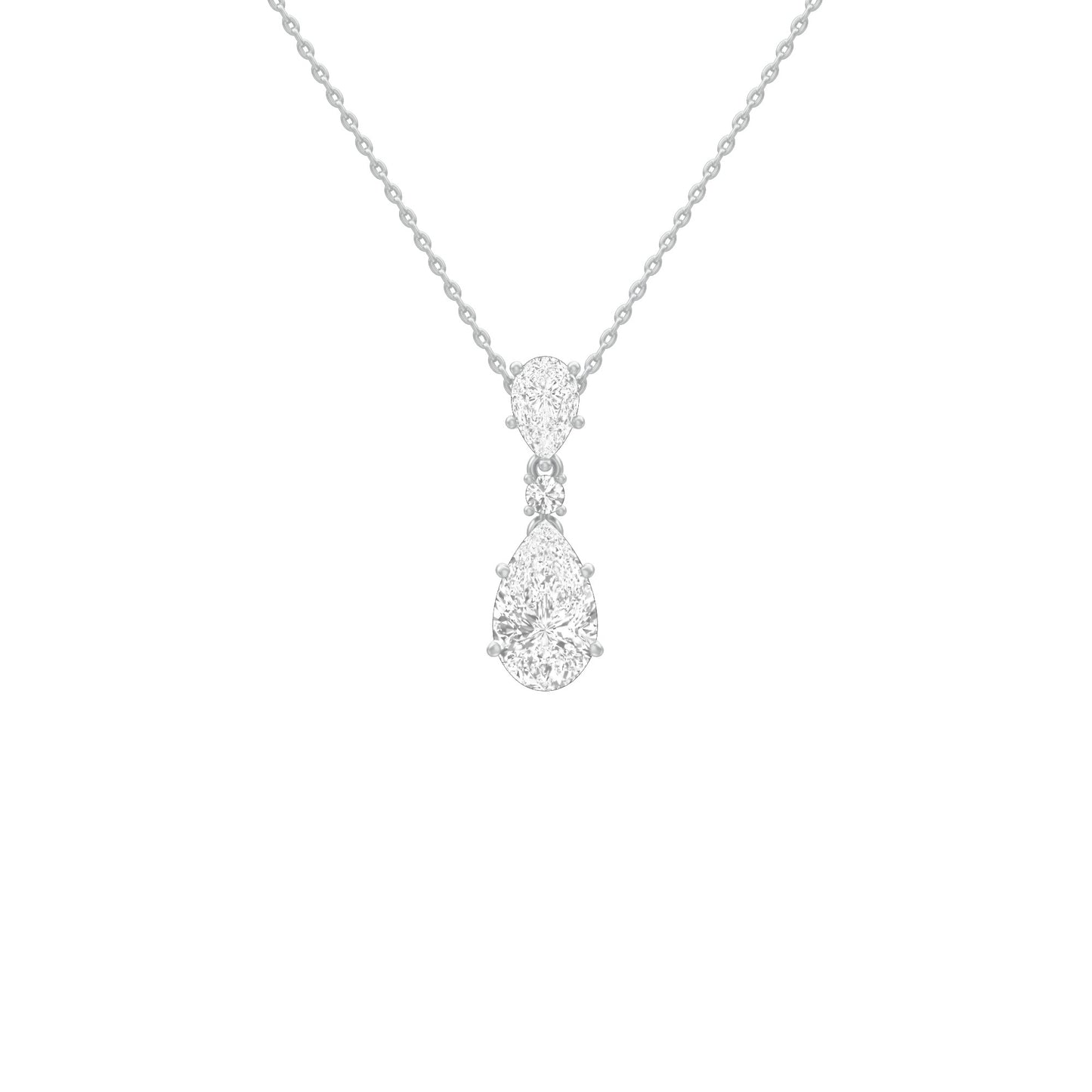 Cheeky Blush Pear Drop Pendant 18 KT / White Gold