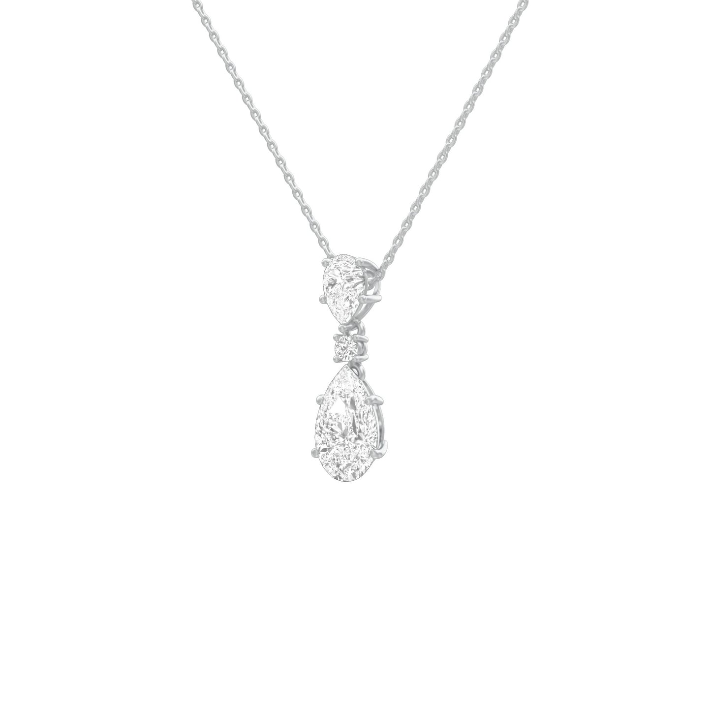 Cheeky Blush Pear Drop Pendant 18 KT / White Gold