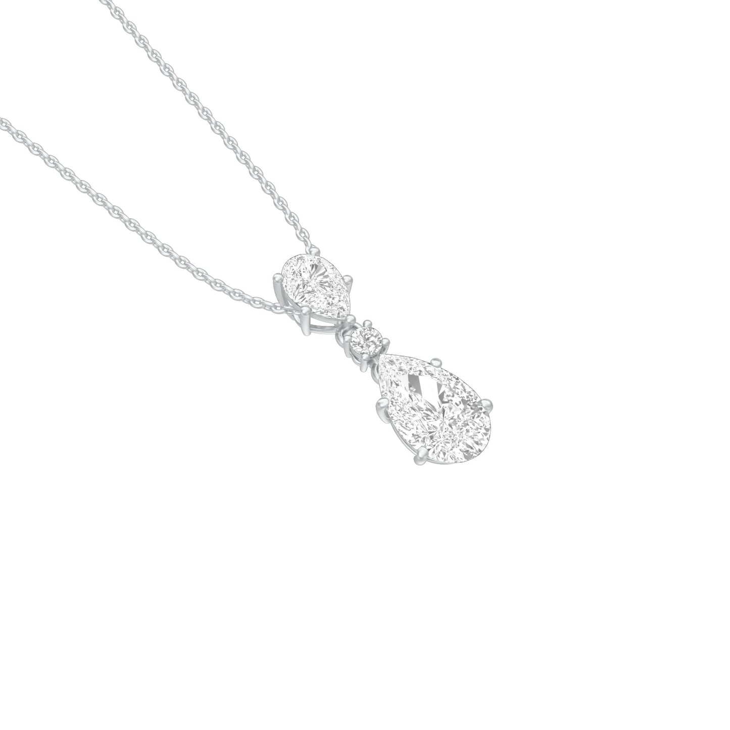 Cheeky Blush Pear Drop Pendant 18 KT / White Gold