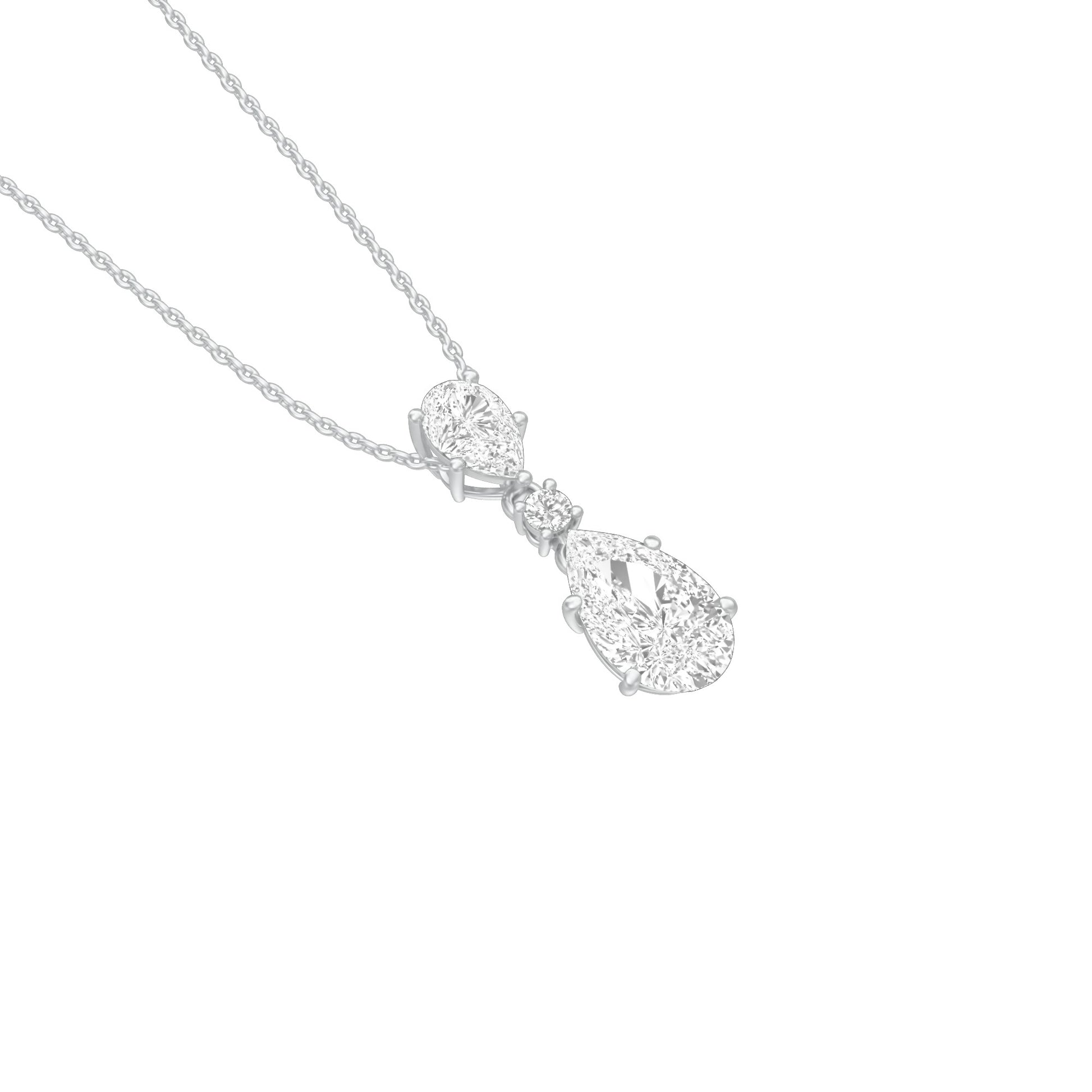 Cheeky Blush Pear Drop Pendant 18 KT / White Gold