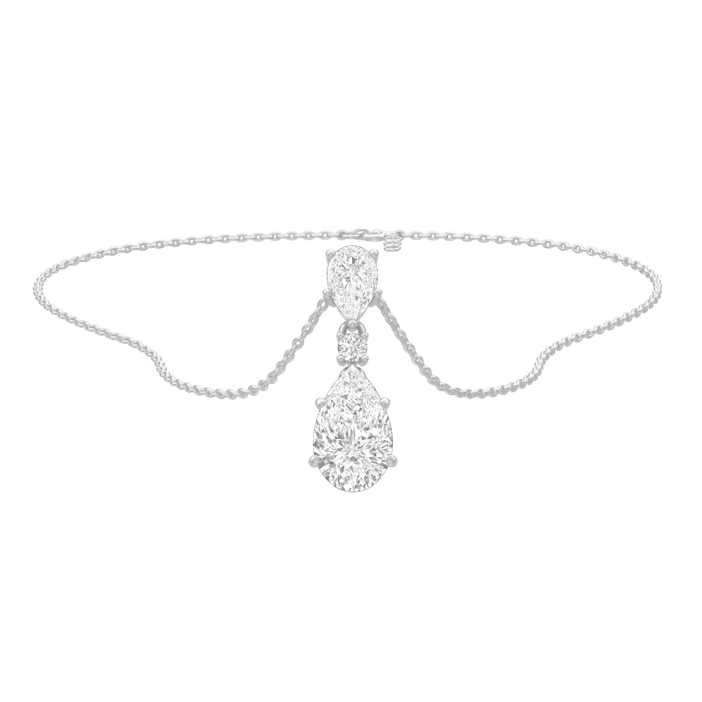 Cheeky Blush Pear Drop Pendant 18 KT / White Gold