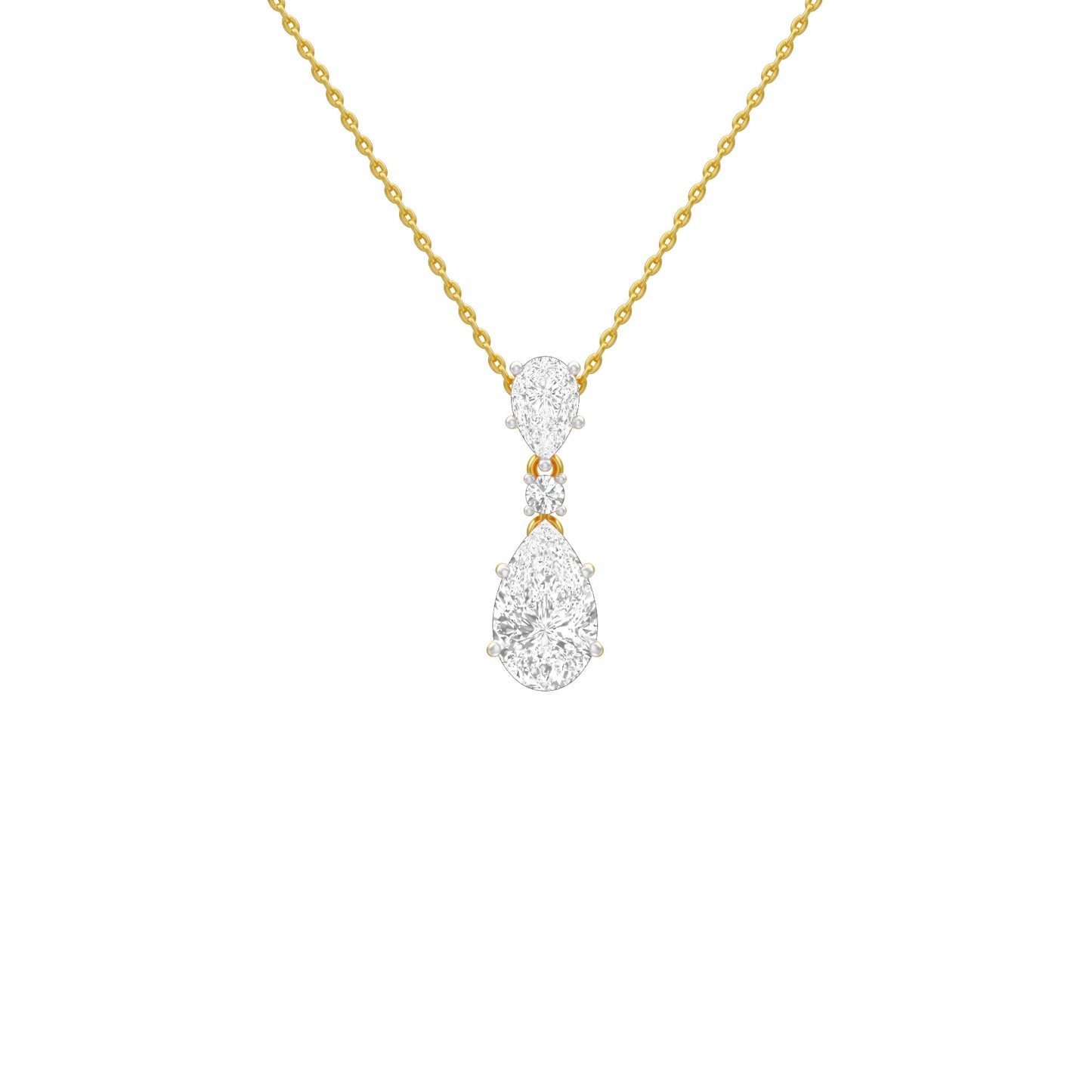 Cheeky Blush Pear Drop Pendant 18 KT / Yellow Gold