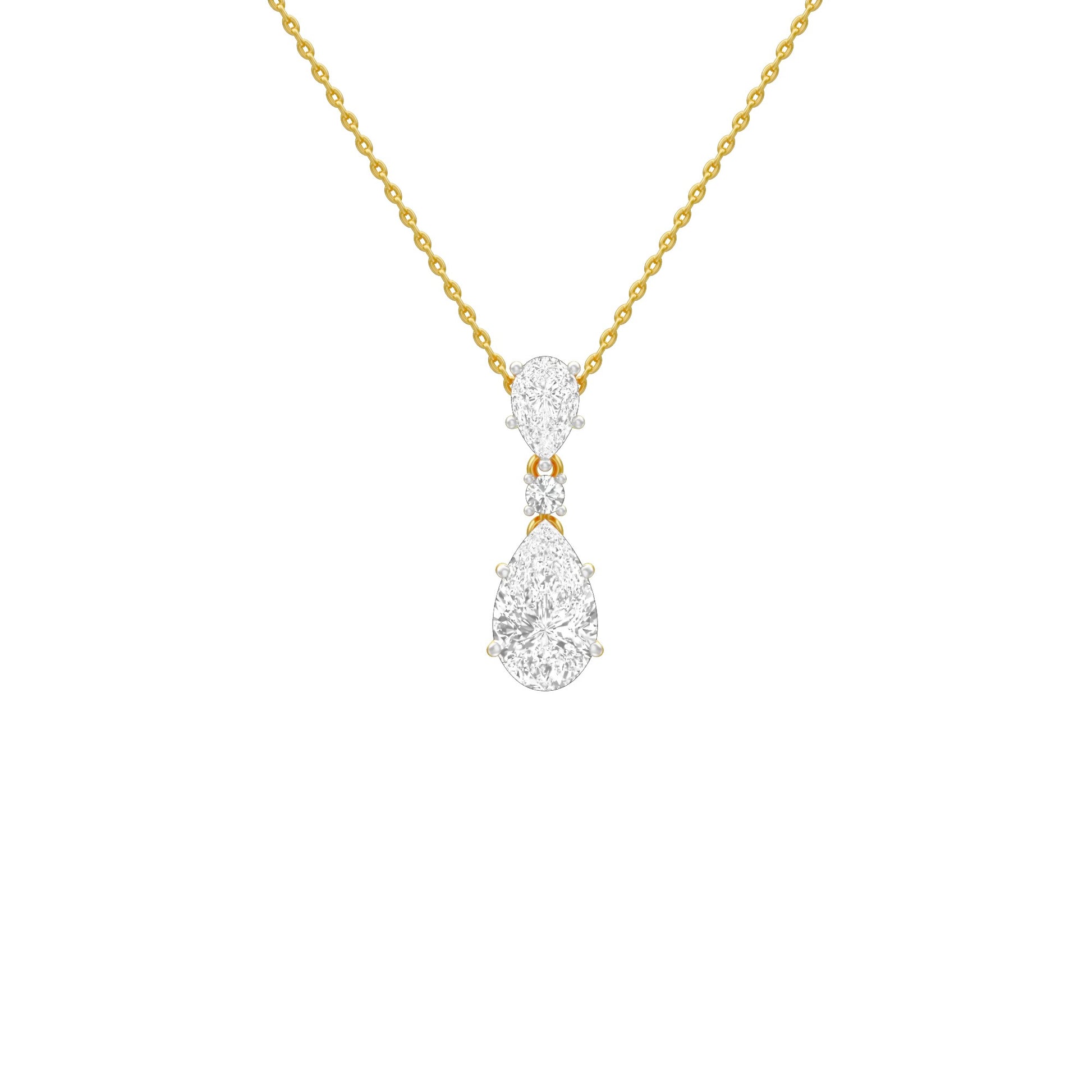 Cheeky Blush Pear Drop Pendant 18 KT / Yellow Gold