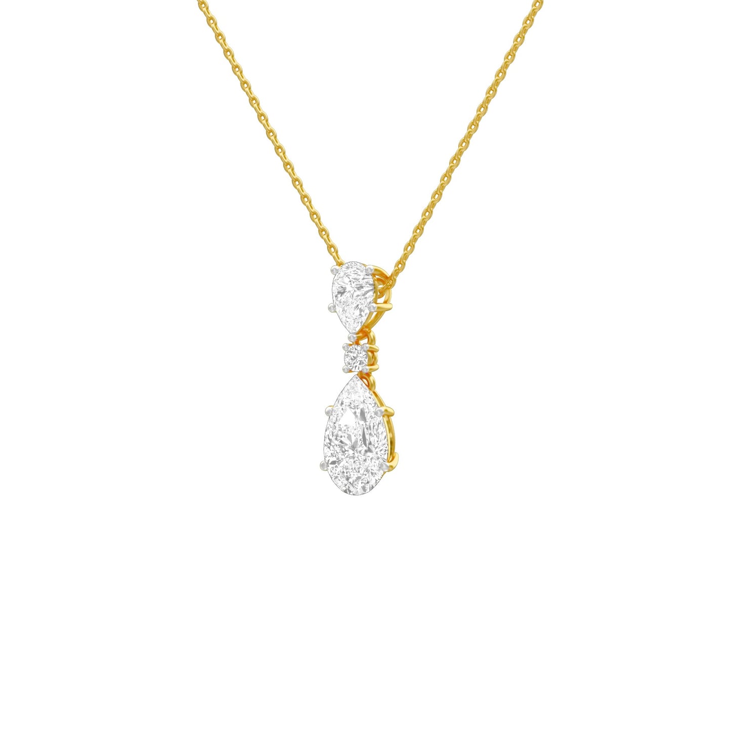 Cheeky Blush Pear Drop Pendant 18 KT / Yellow Gold