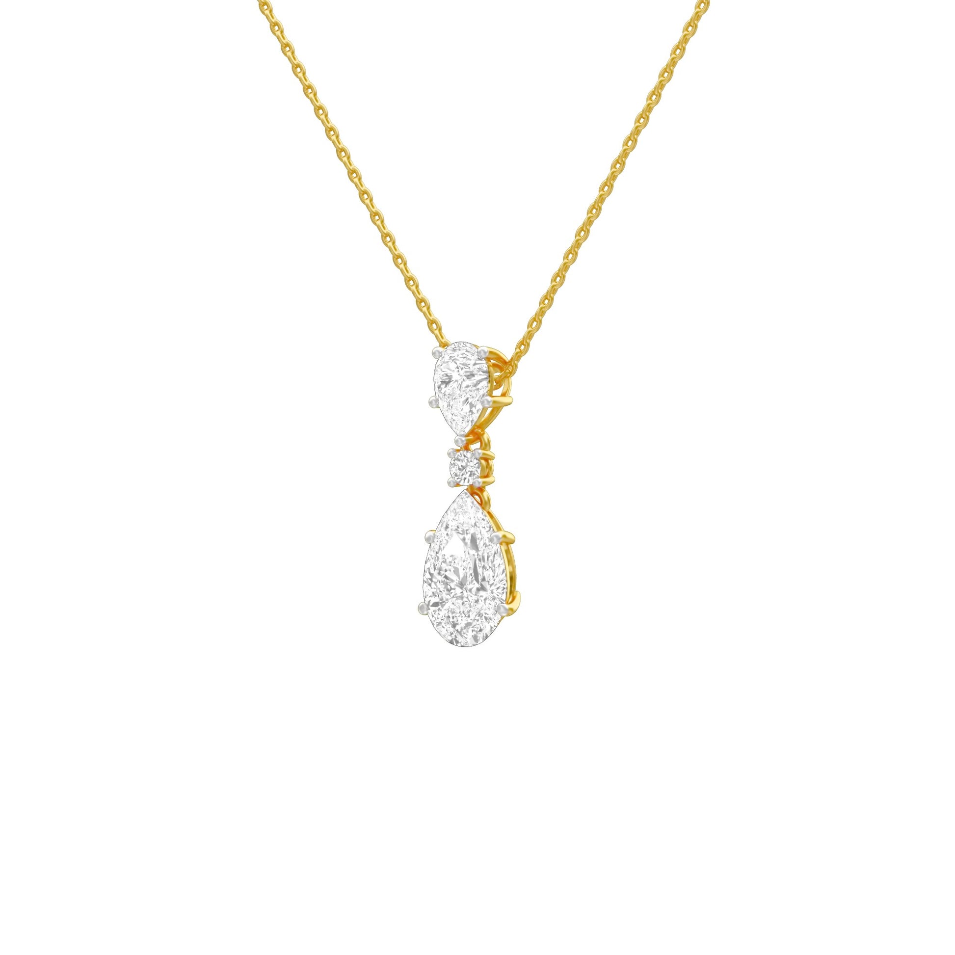 Cheeky Blush Pear Drop Pendant 18 KT / Yellow Gold