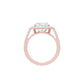 Mega Sparkle Emerald Diamond Cocktail Ring 18 KT / Rose Gold / 13