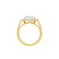 Mega Sparkle Emerald Diamond Cocktail Ring 18 KT / Yellow Gold / 13