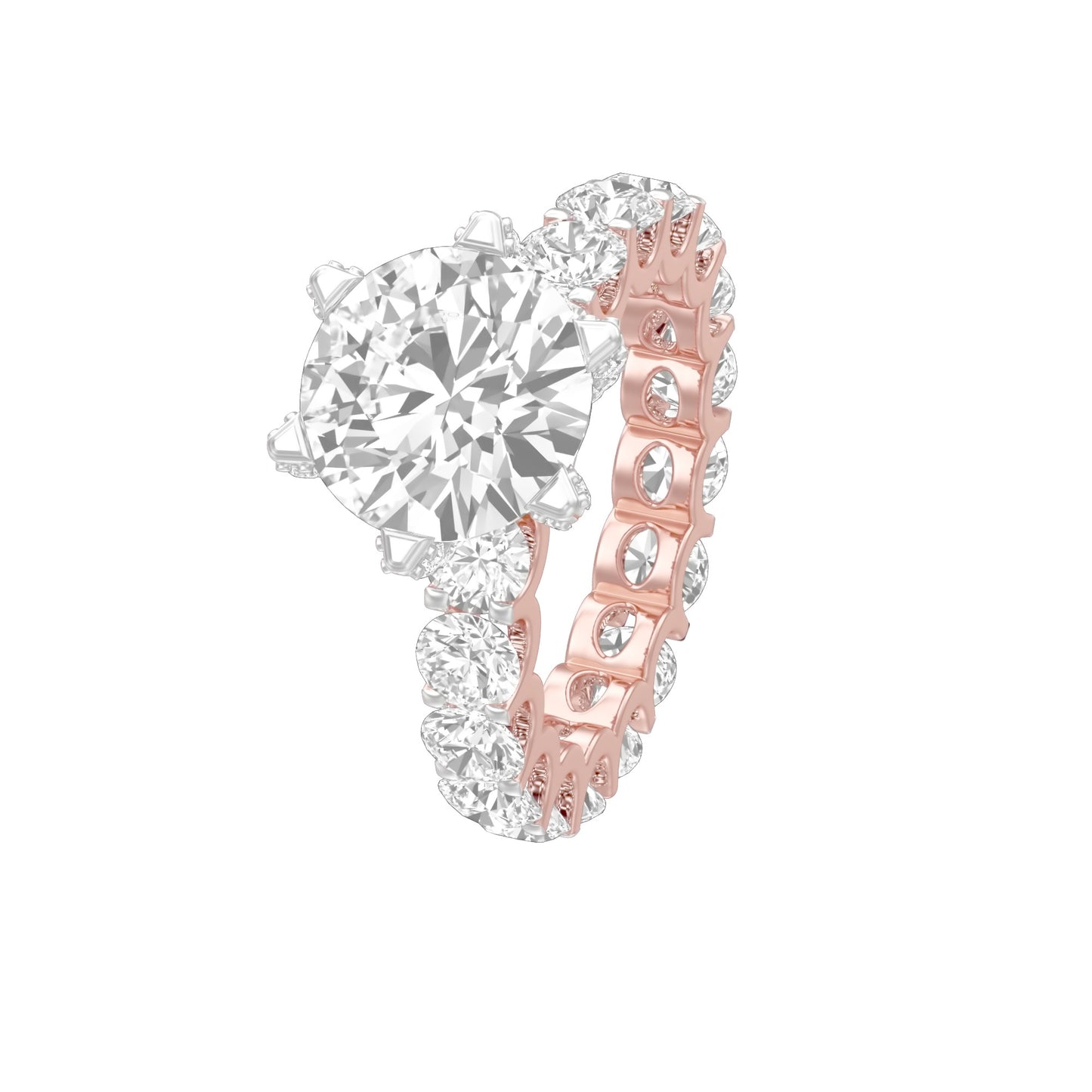 Show Off Round Diamond Engagement Ring 18 KT / Rose Gold / 13