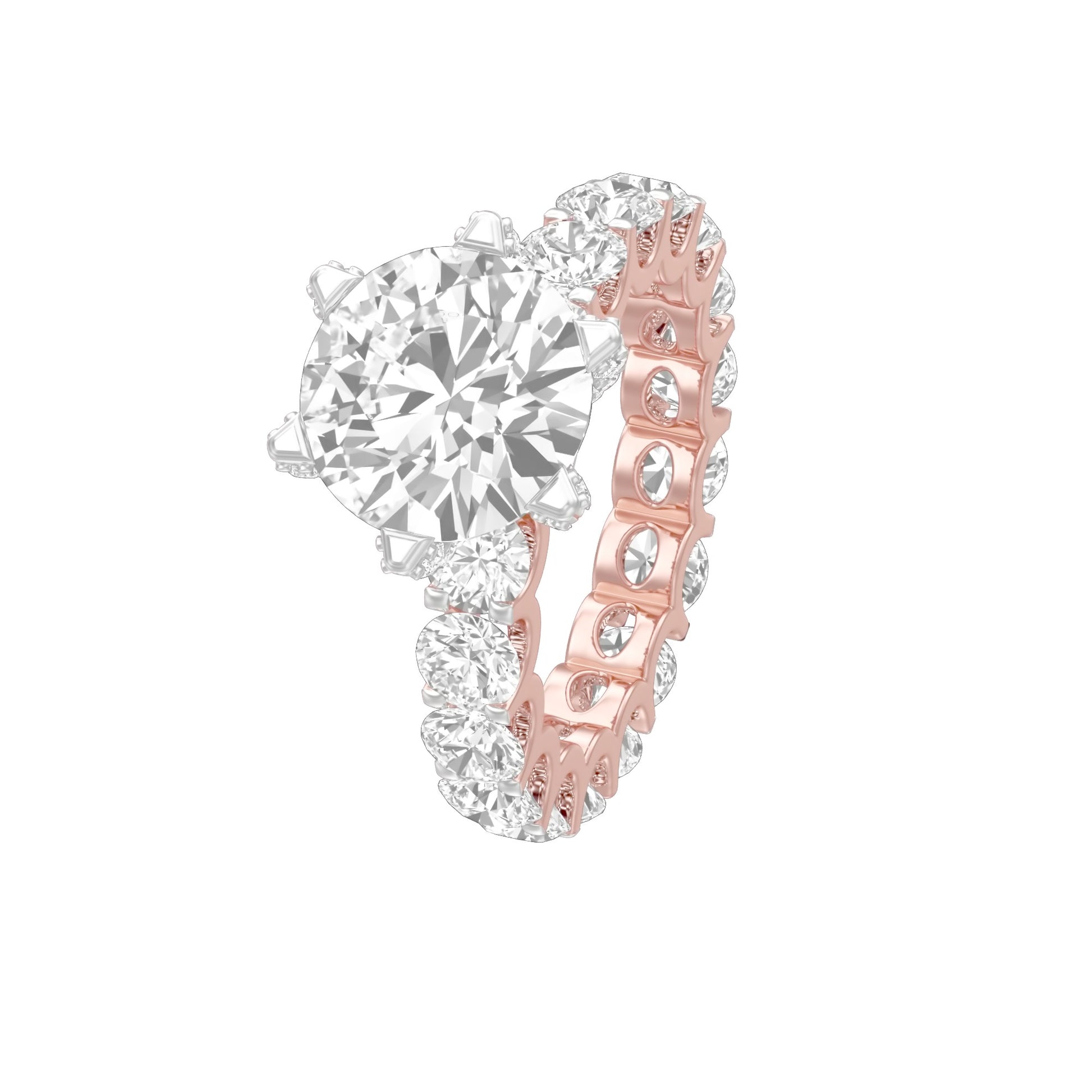 Show Off Round Diamond Engagement Ring 18 KT / Rose Gold / 13