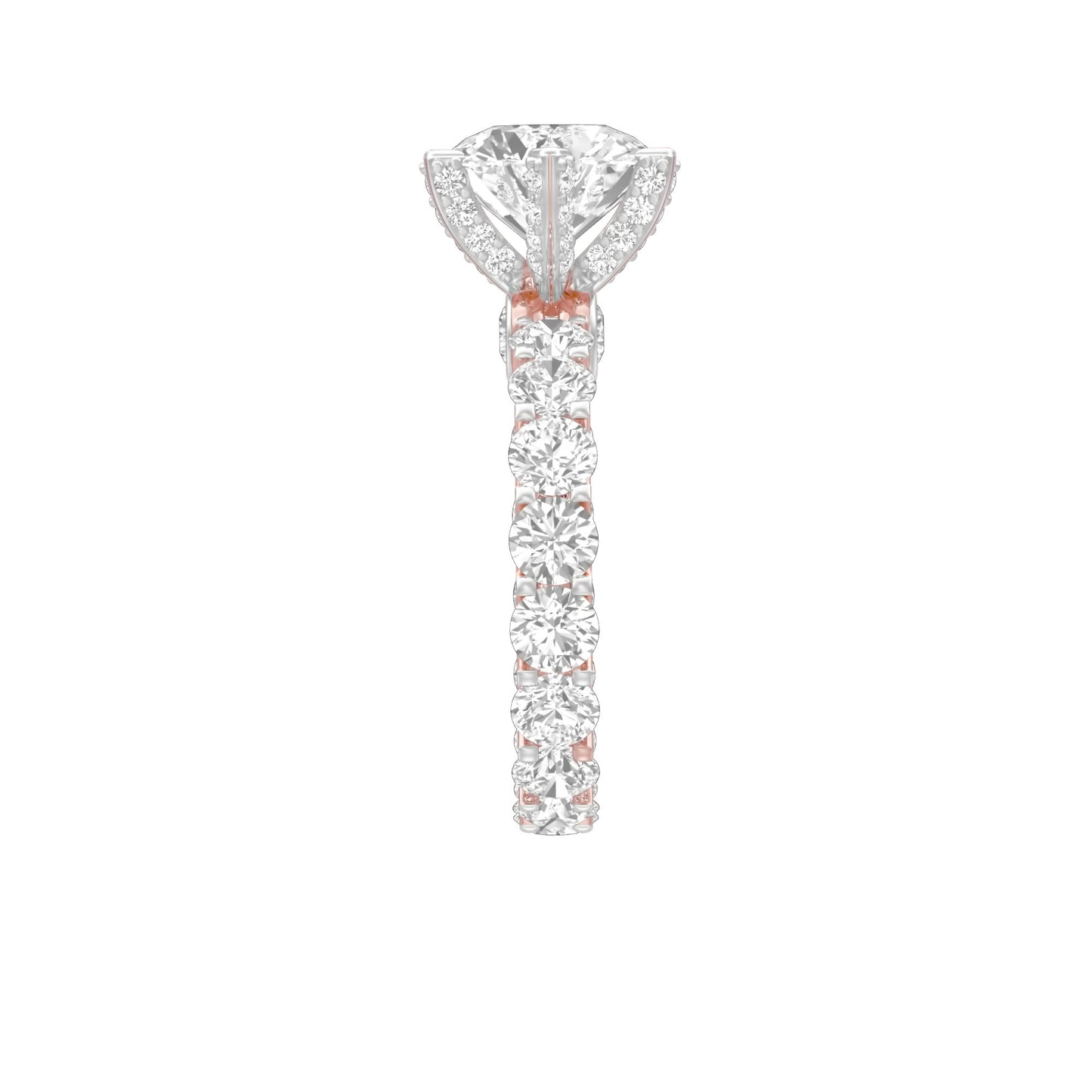Show Off Round Diamond Engagement Ring 18 KT / Rose Gold / 13