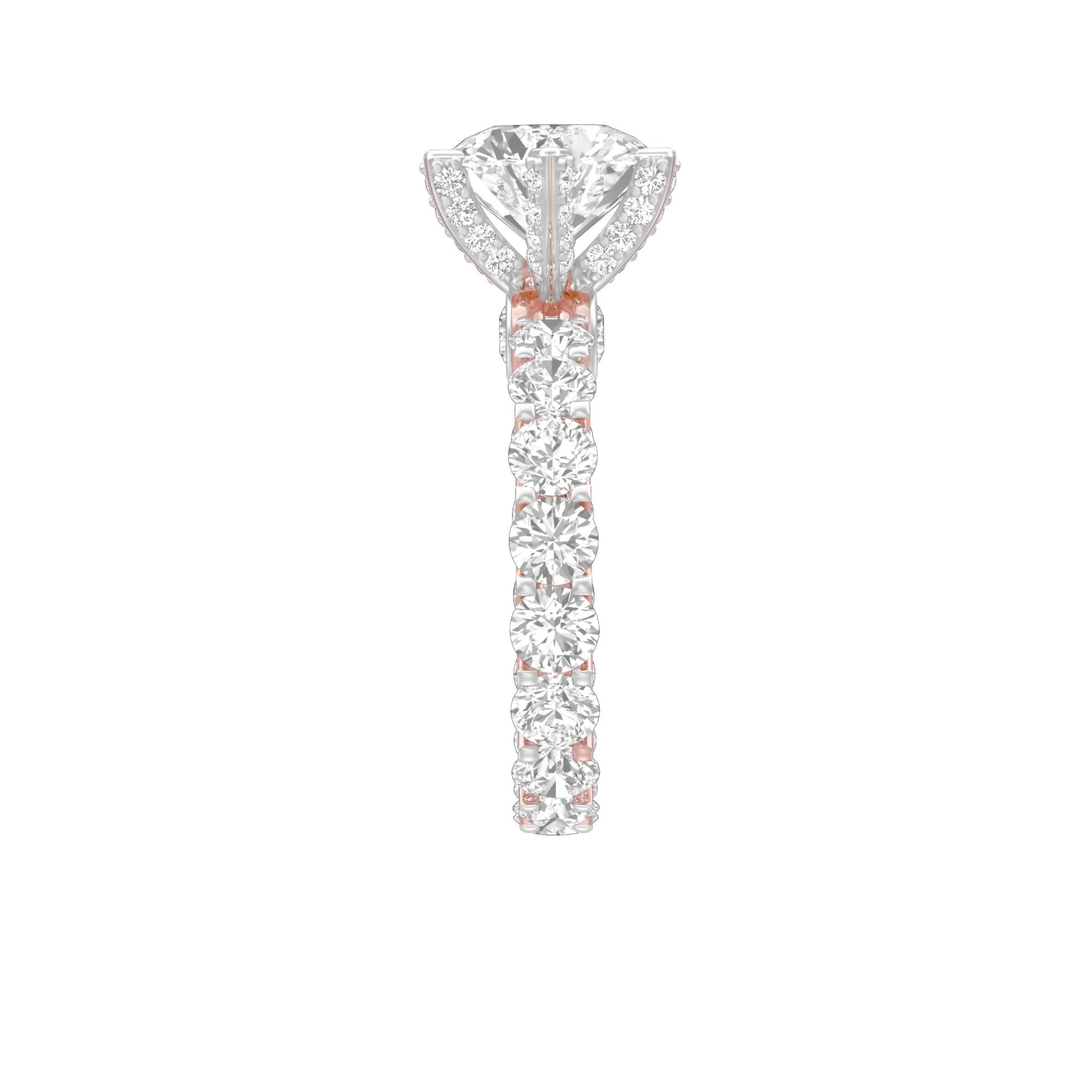 Show Off Round Diamond Engagement Ring 18 KT / Rose Gold / 13