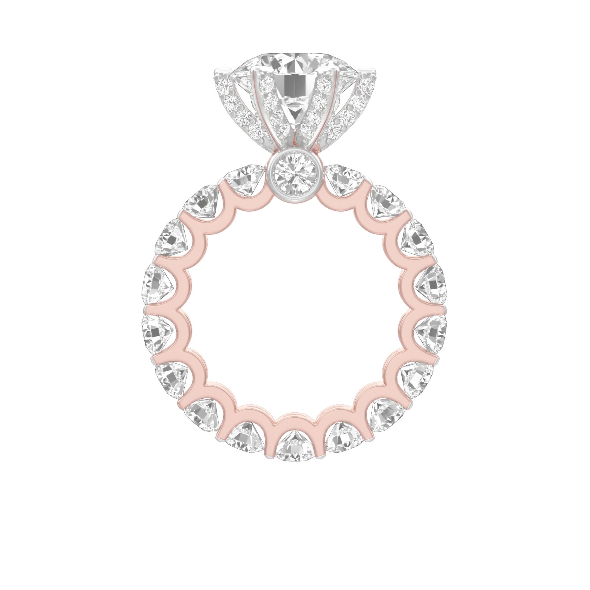 Show Off Round Diamond Engagement Ring 18 KT / Rose Gold / 13