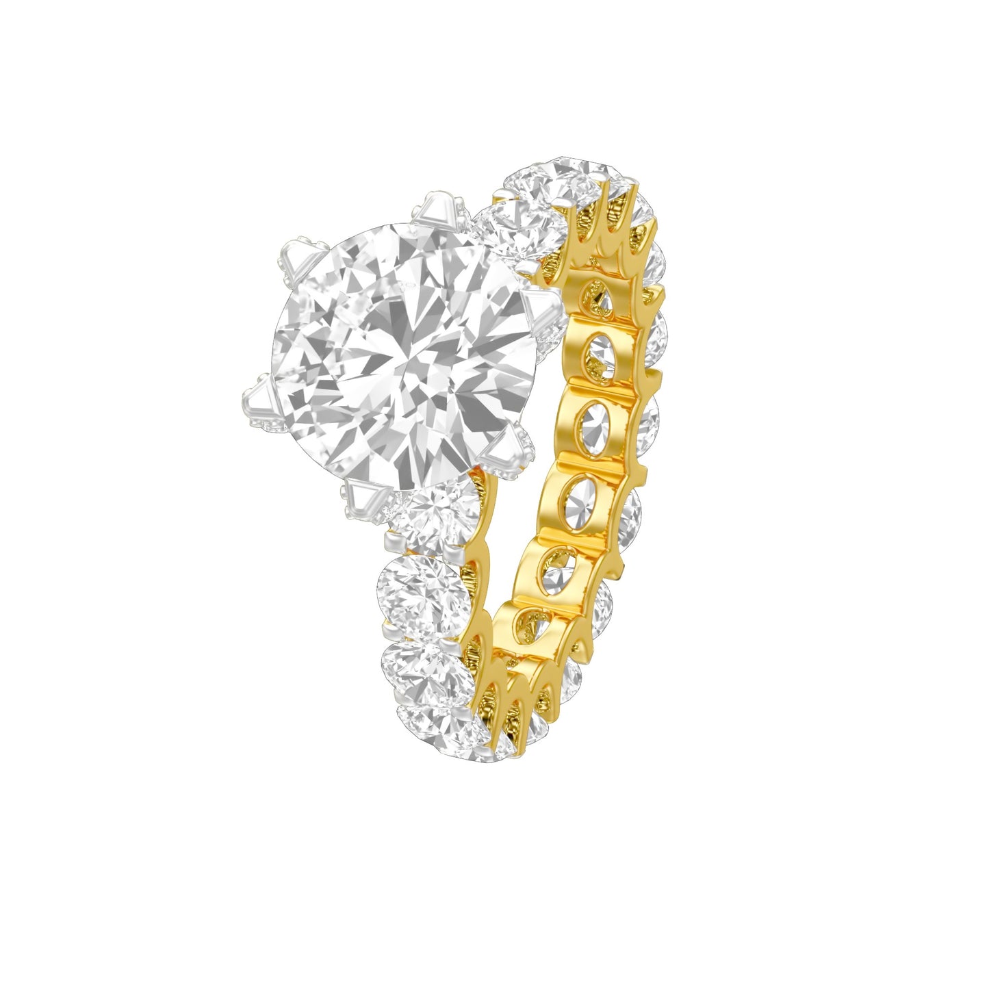 Show Off Round Diamond Engagement Ring 18 KT / Yellow Gold / 13