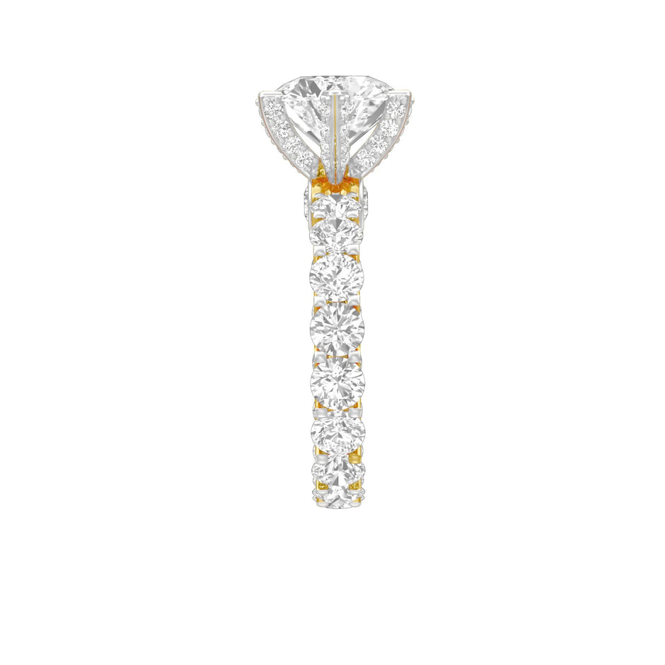 Show Off Round Diamond Engagement Ring 18 KT / Yellow Gold / 13